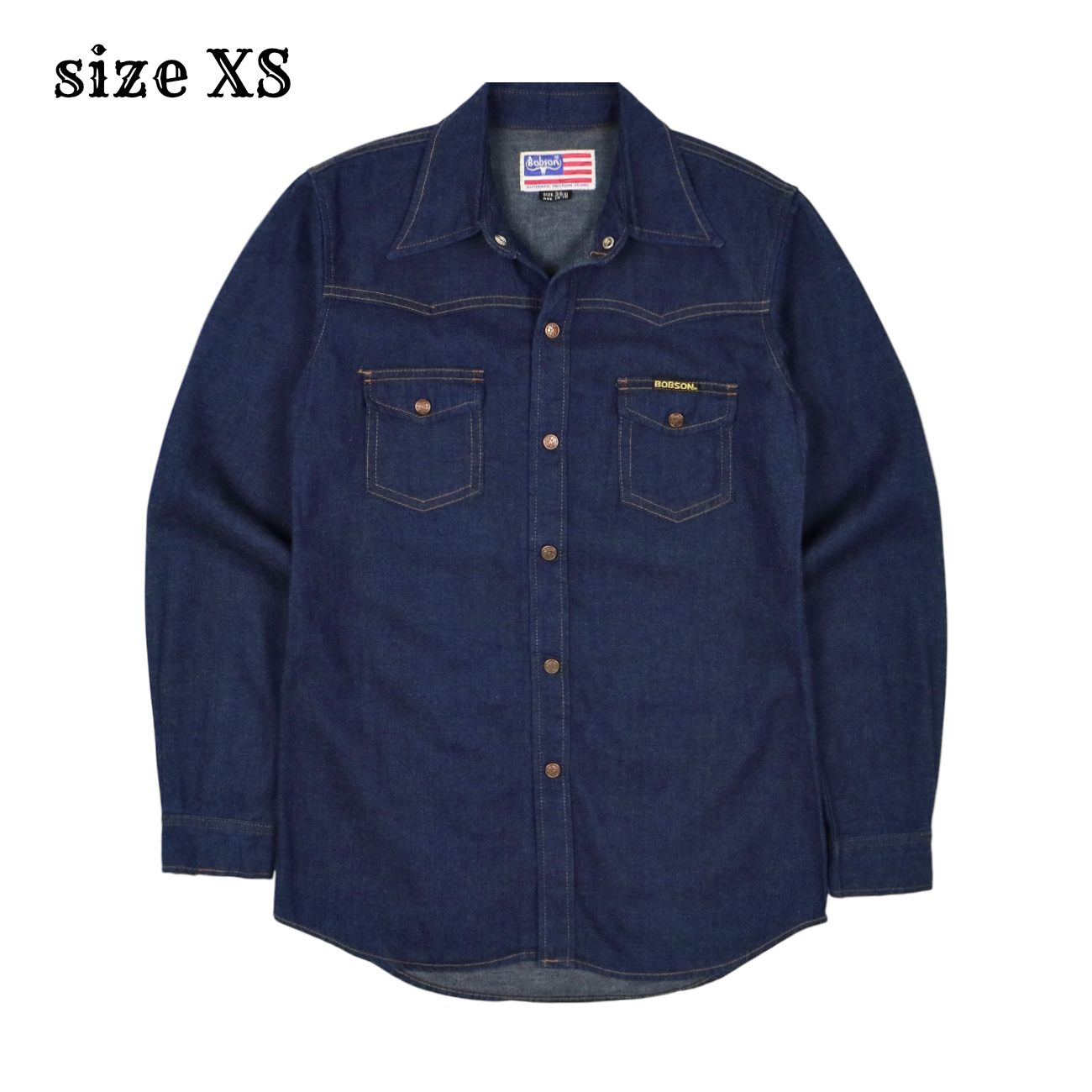 80s Bobson Japan Denim Western Shirt Size XS