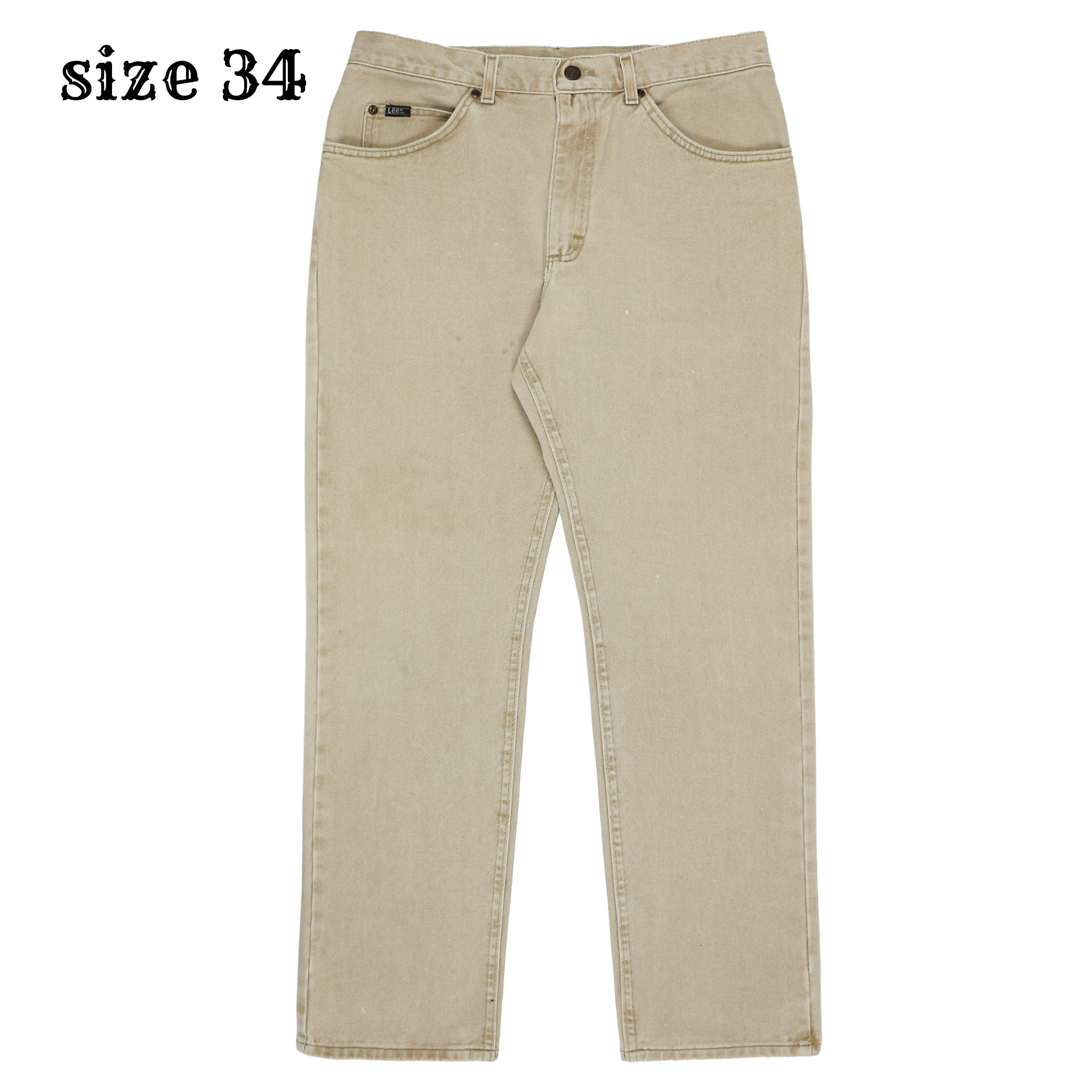 90s Lee Beige Denim Straight Fit Jeans Size 34