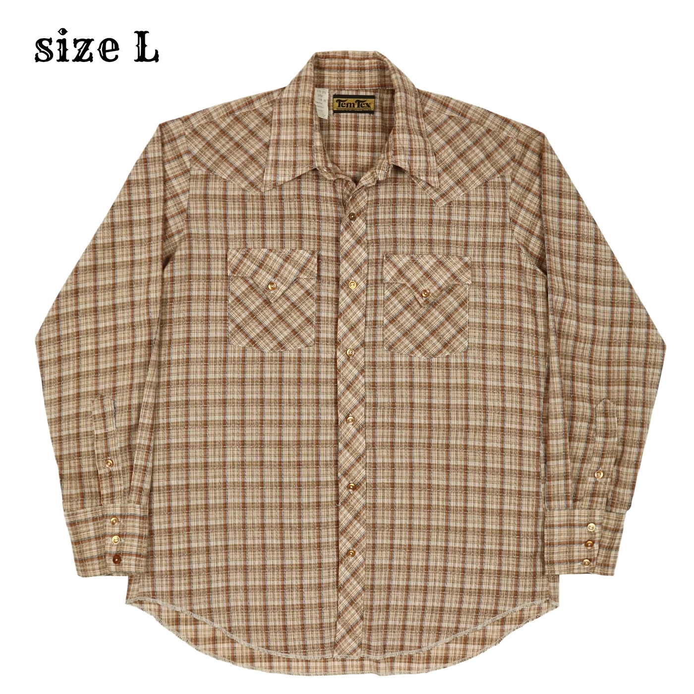 Vintage Temtex USA Plaid Western Shirt Size L