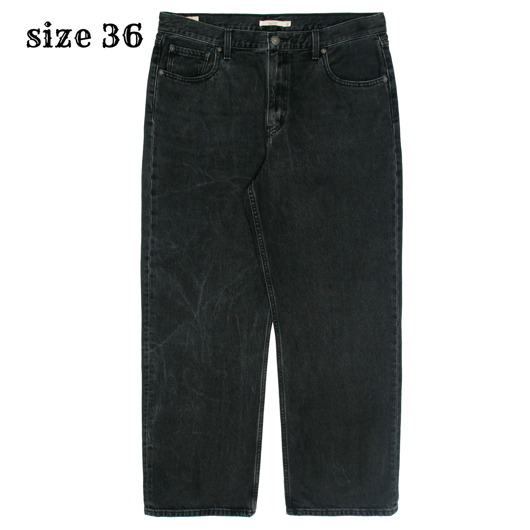 Levi's Premium Black Denim Loose Fit Jeans Size 36