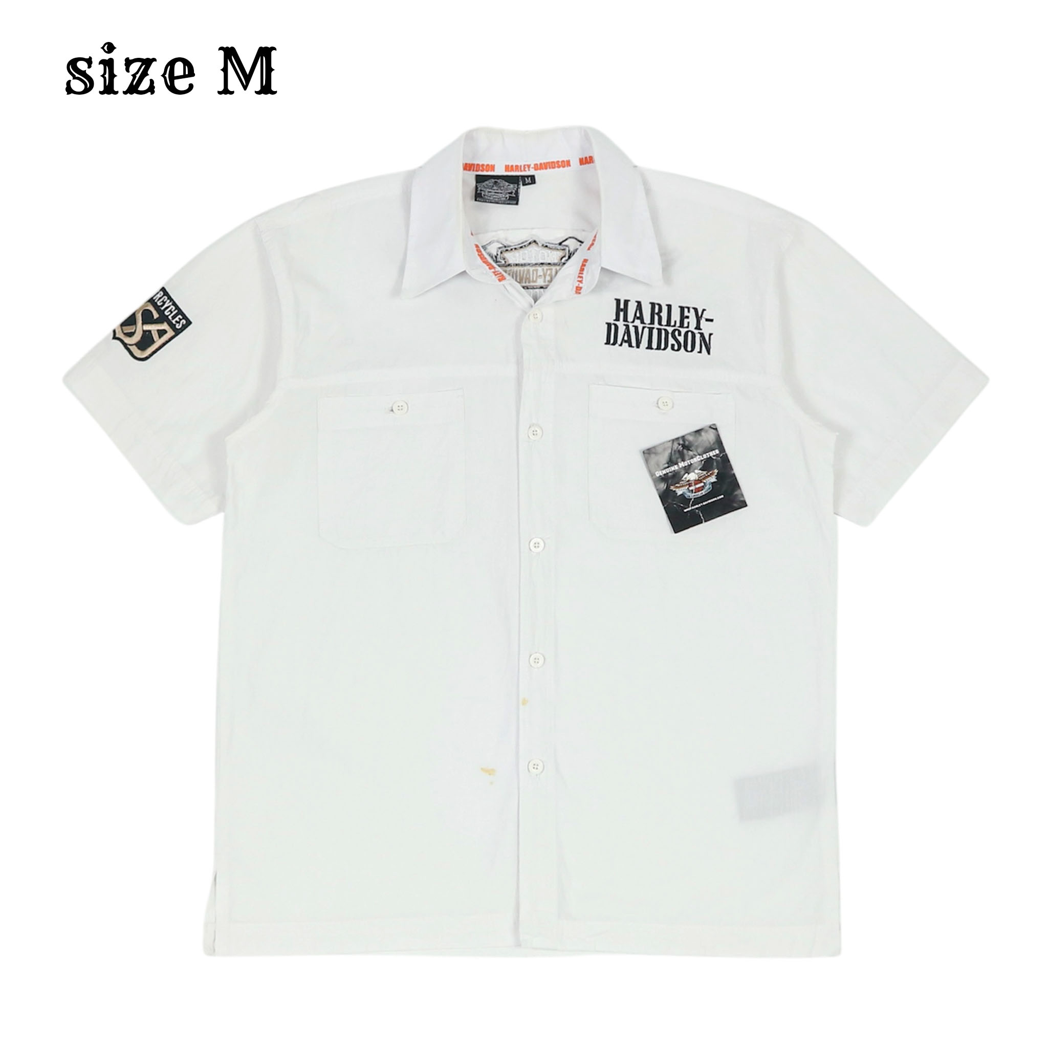 Harley Davidson White Work Shirt Size M