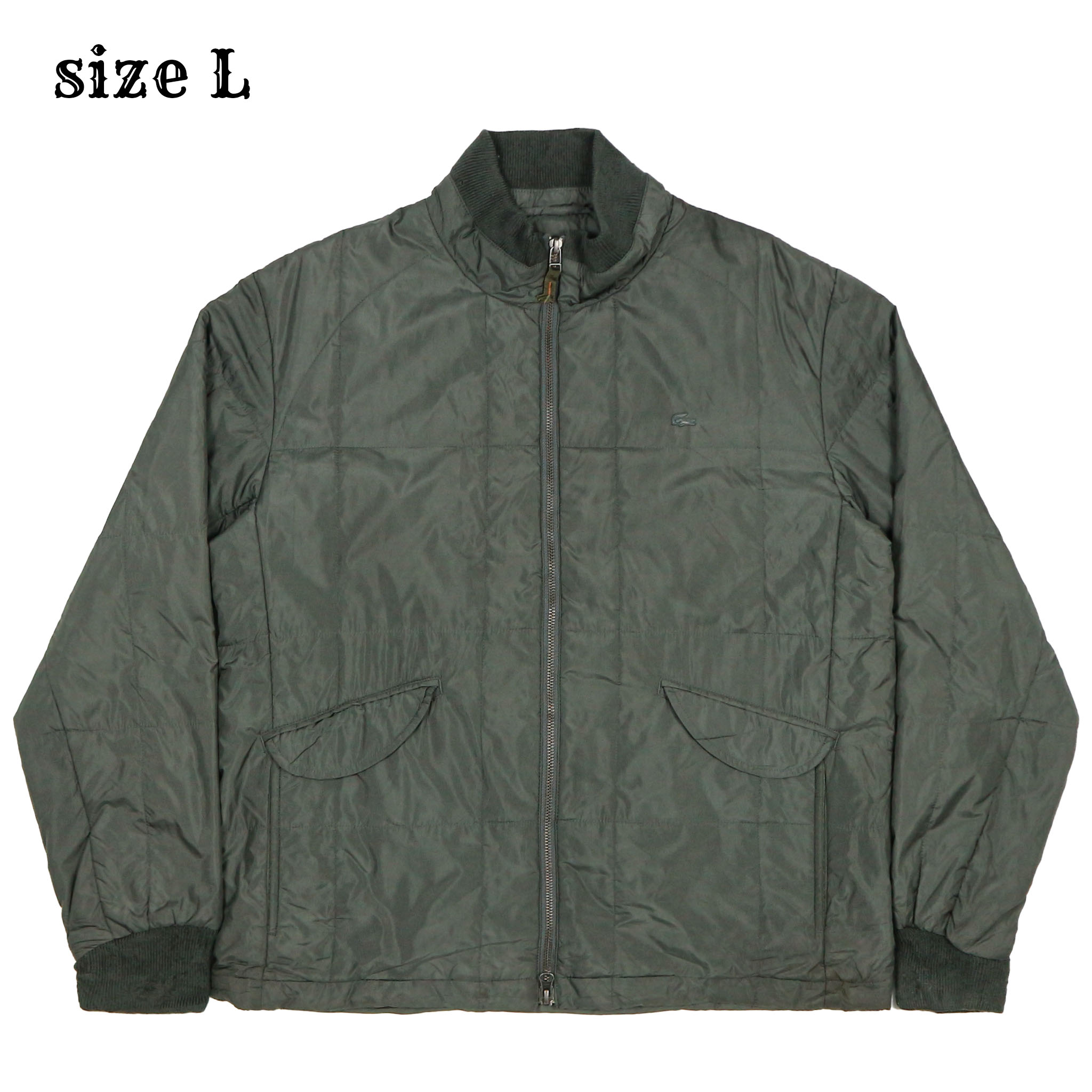 Lacoste Brand Olive Quilted Men Jacket Size L
