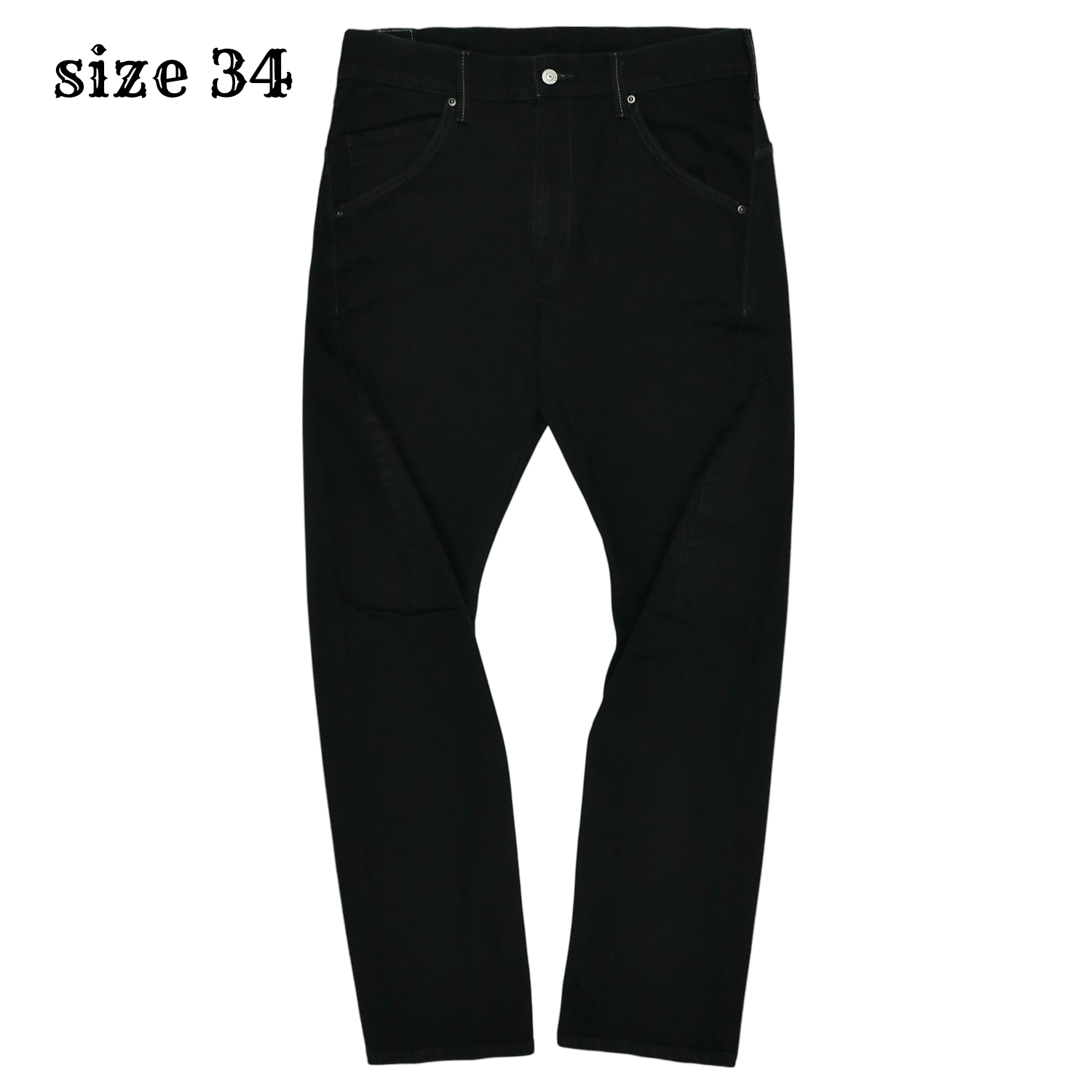 Edwin Japan Black Denim Engineered Jeans Size 34