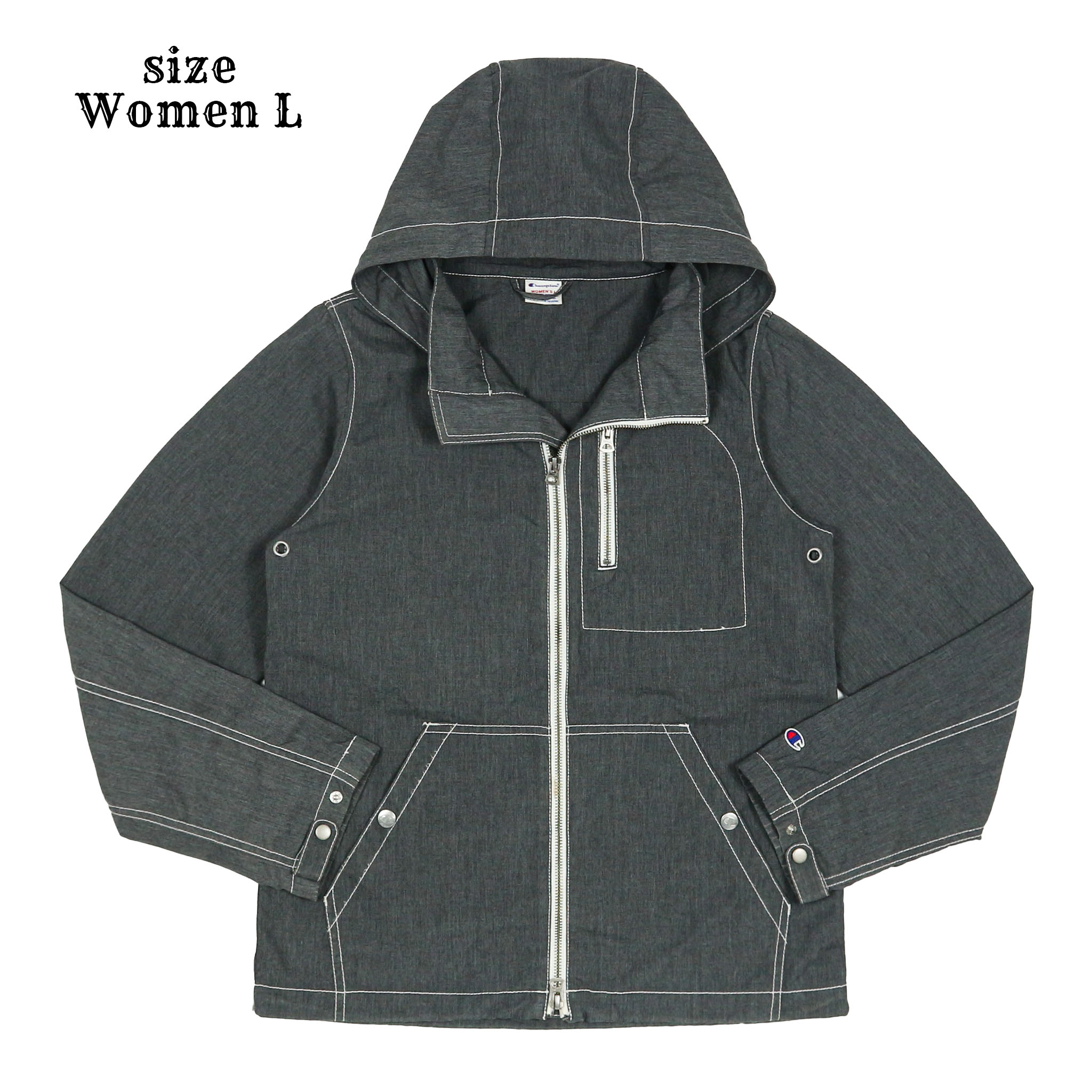 Champion 2-way Zip Hooded Jacket Women Size L
