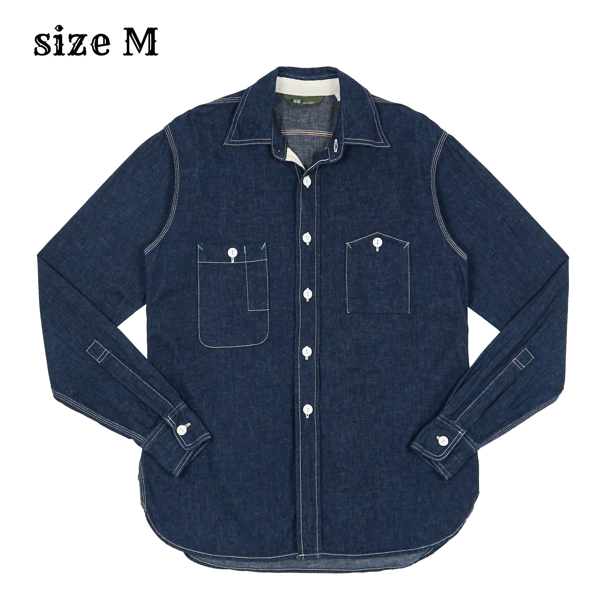 FOB Factory Made in Japan Denim Work Shirt Size M