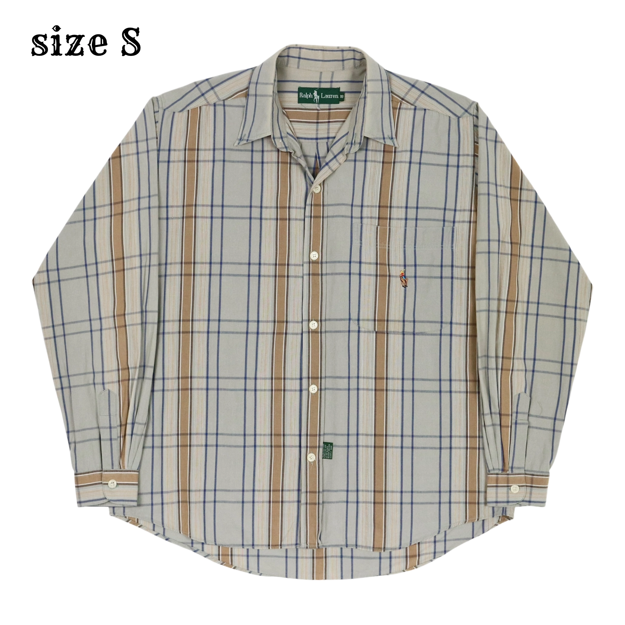 90s Ralph Lauren Plaid Shirt Long-sleeve Size S