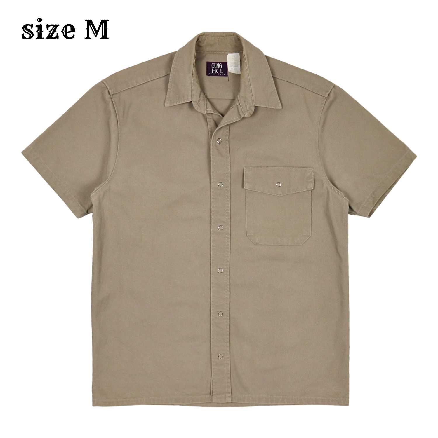 Gung Ho USA Khaki Twill Work Shirt Size M