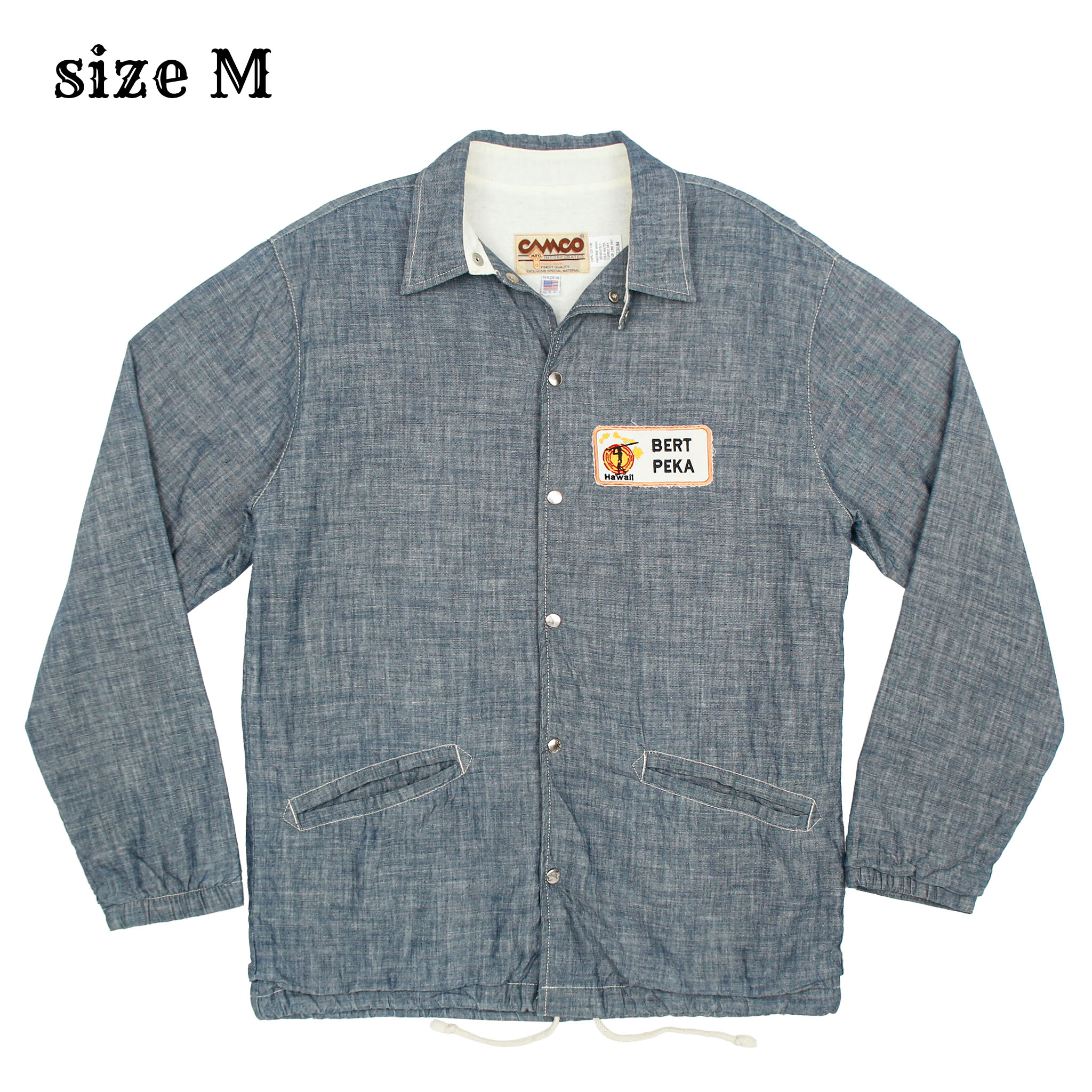 Vtg Camco USA Chambray Sport Jacket Size M