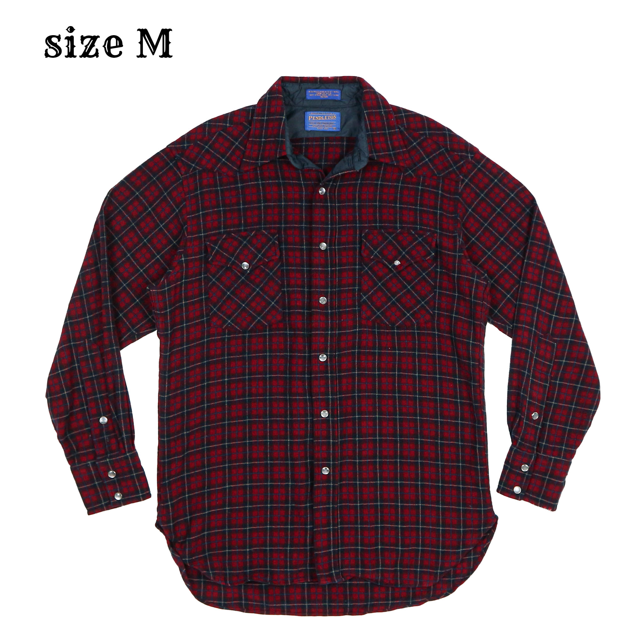 Pendleton Wool Plaid Western Shirt Size M