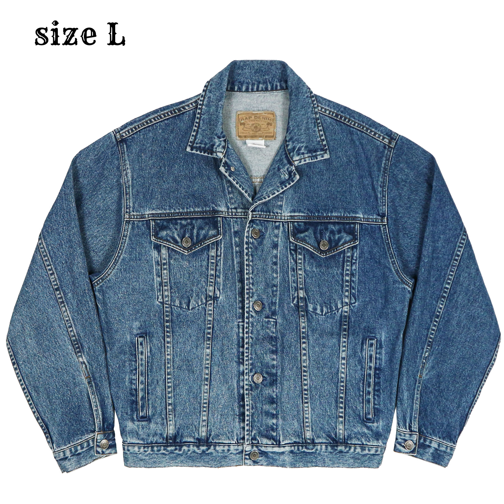 90s GAP Denim Type Trucker Jacket Size L