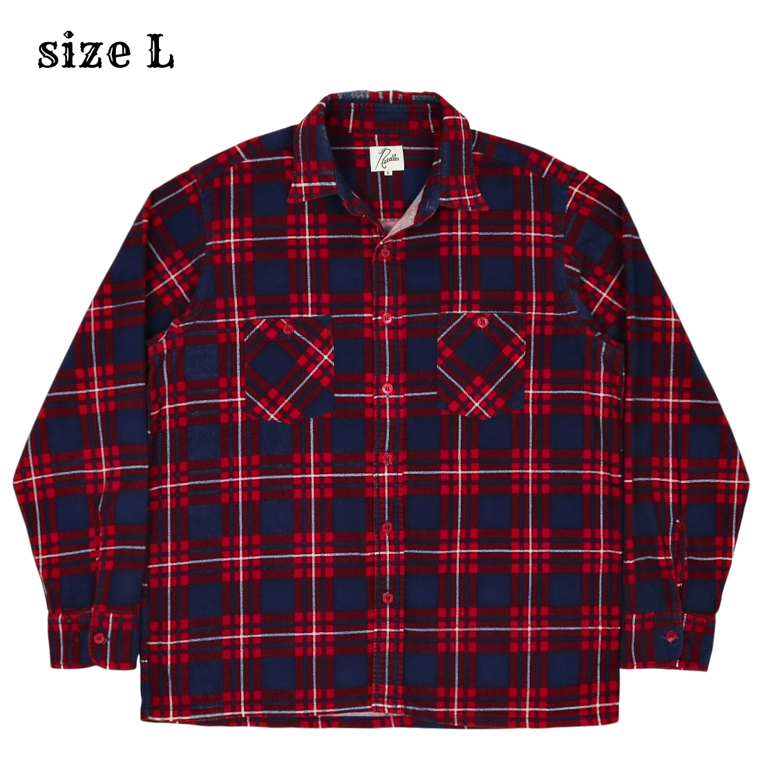 Needles Nepenthes Flannel Plaid Shirt Size L