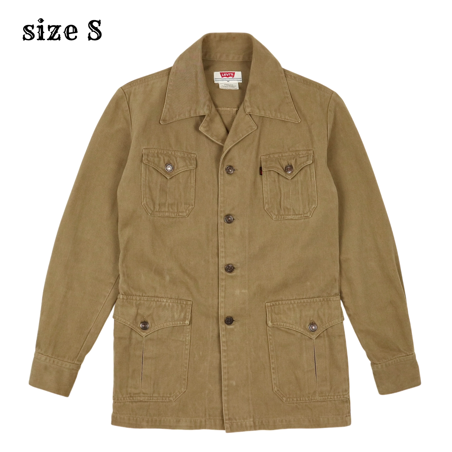 Vtg 70s Levi's Brown Safari Jacket Size M