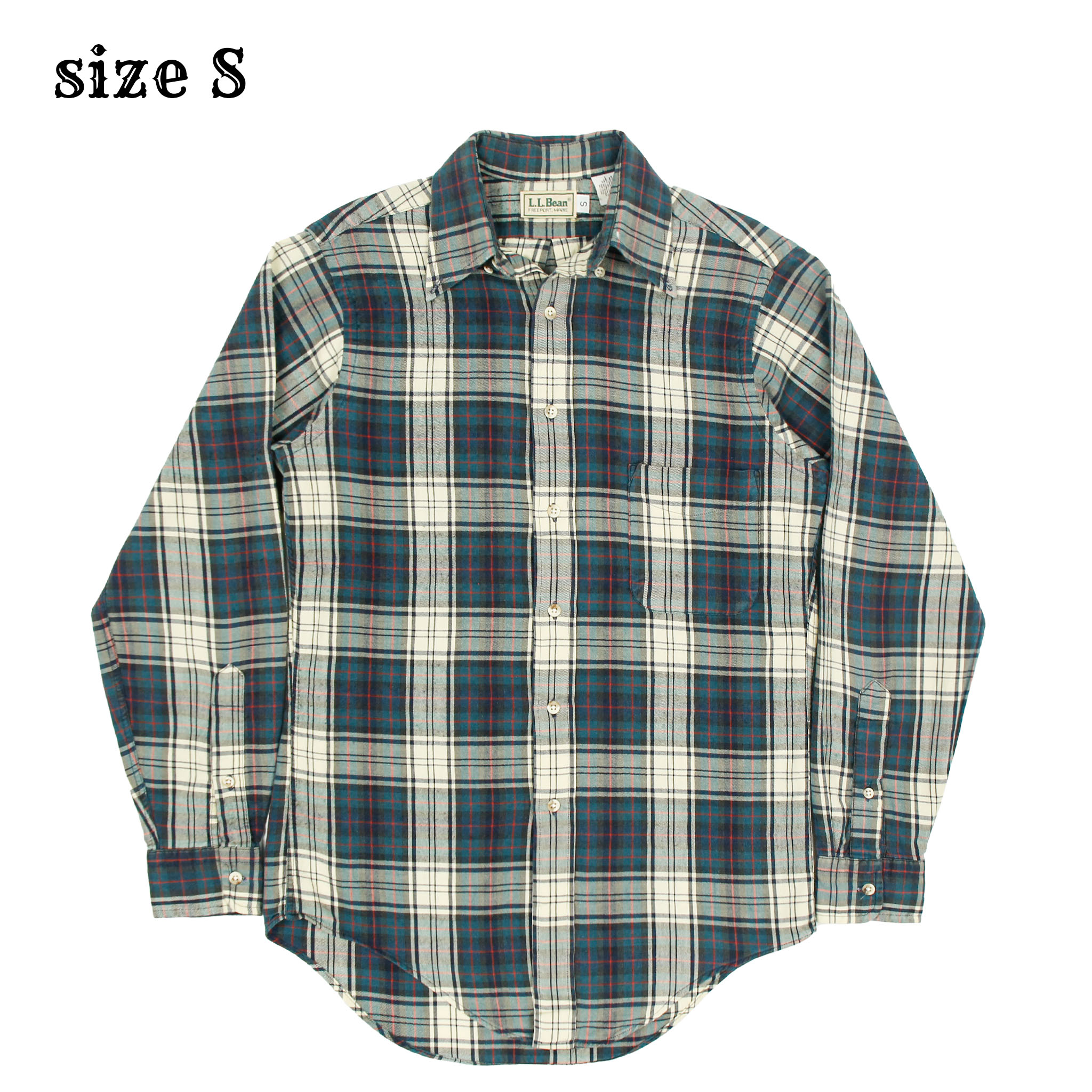 80s L.L.Bean USA Plaid Check Shirt Size S