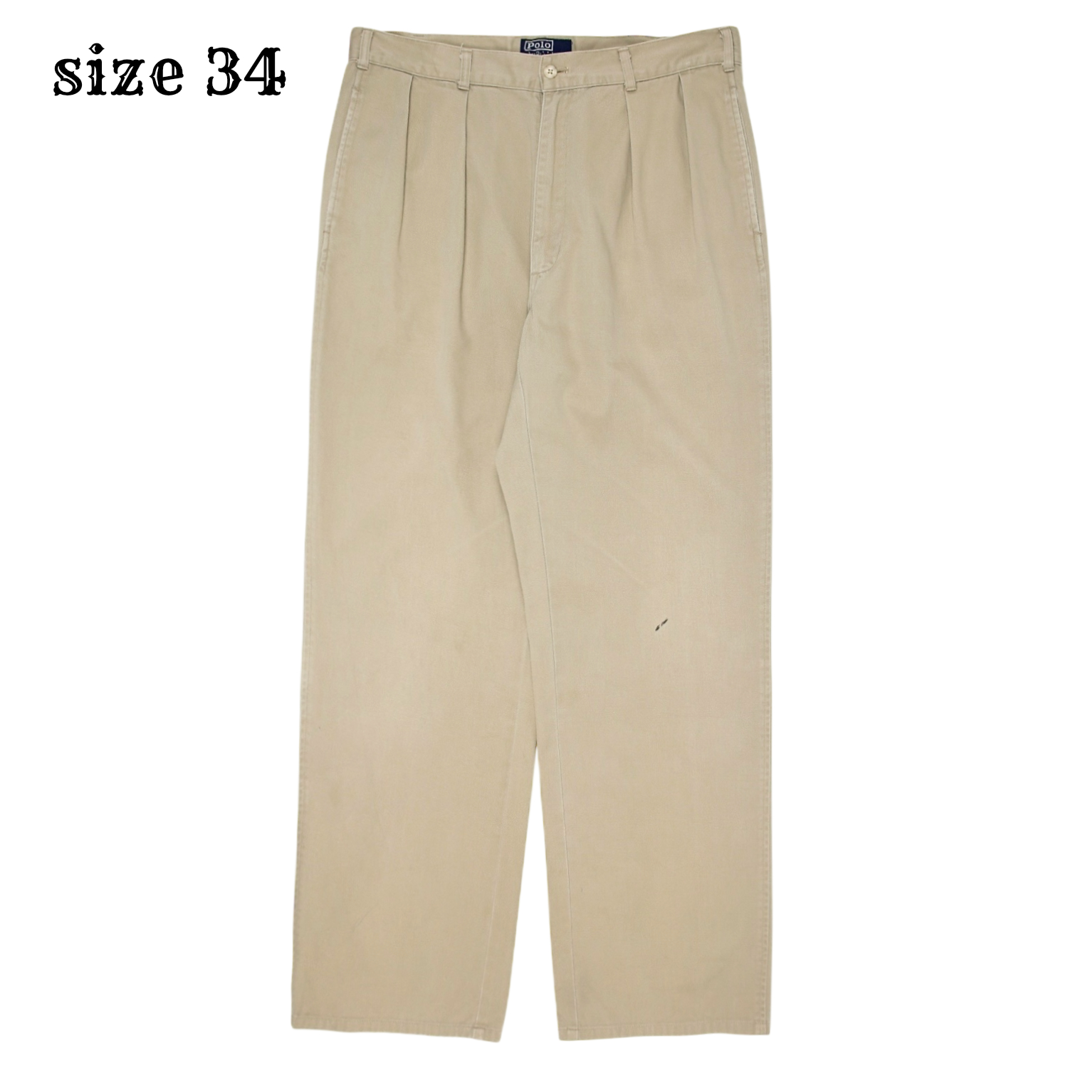 Polo Ralph Lauren Pleated Khaki Trousers Size 34