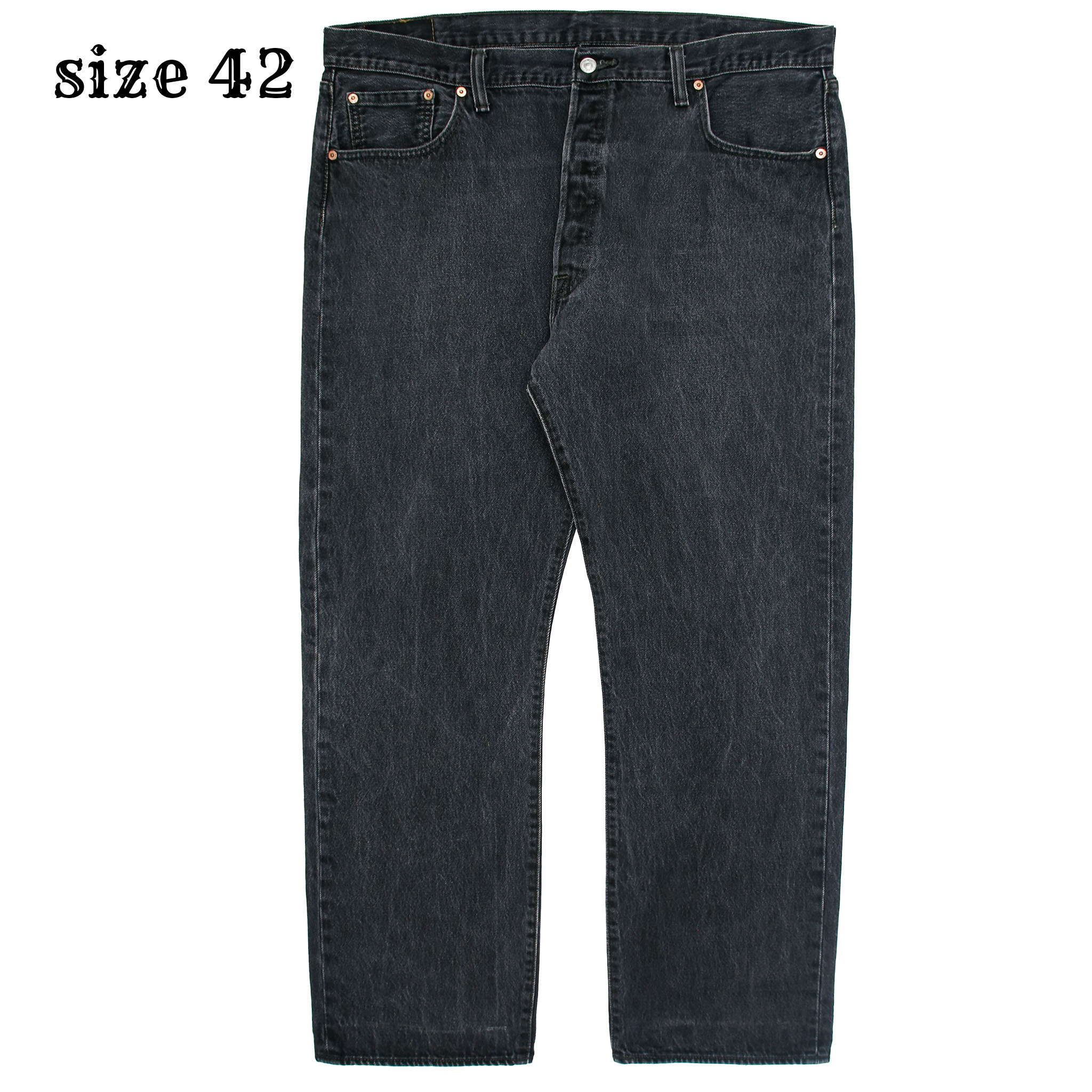 2010s Levi's 501 Black Denim Jeans Size 42