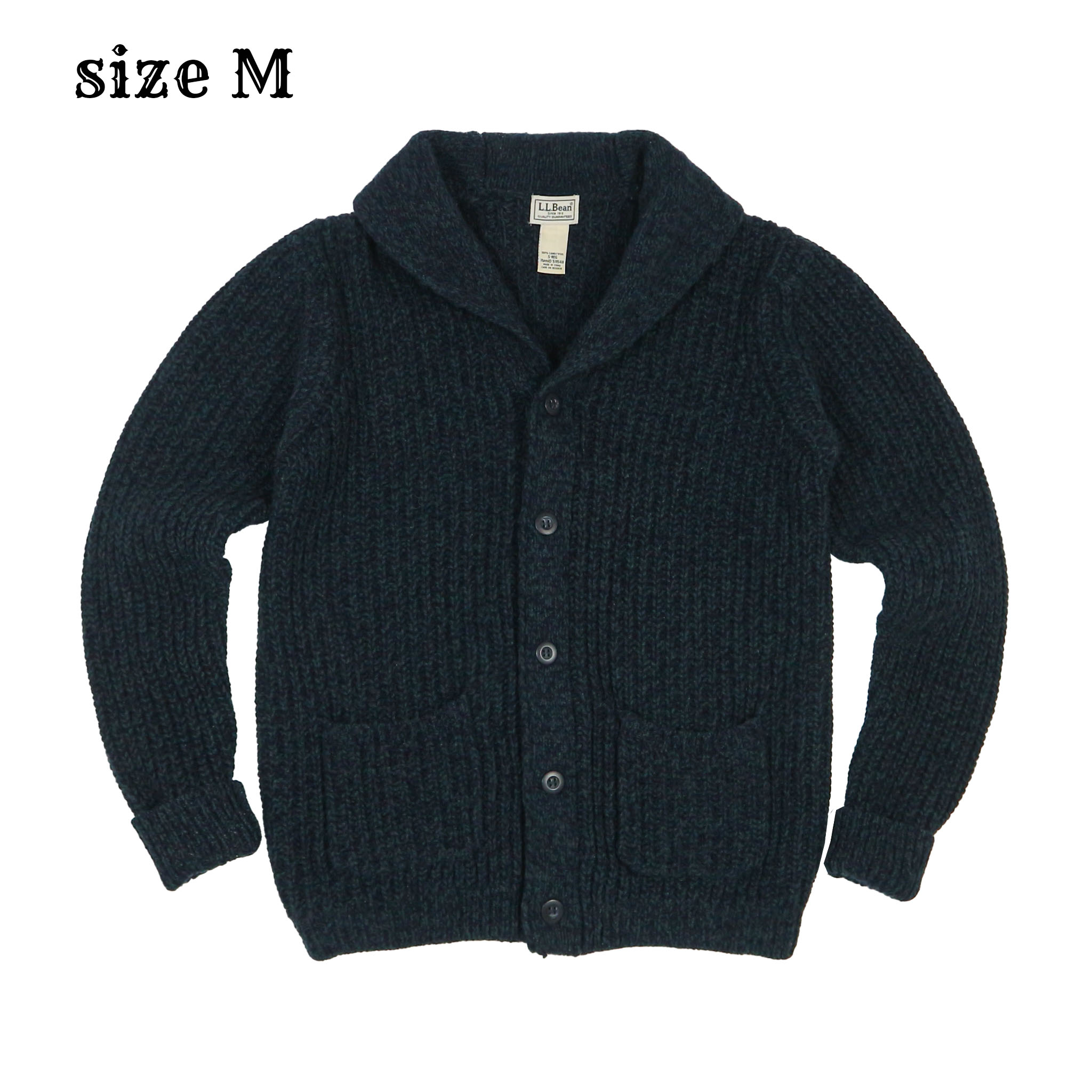 L.L.Bean Lambswool Shawl Collar Cardigan Size M