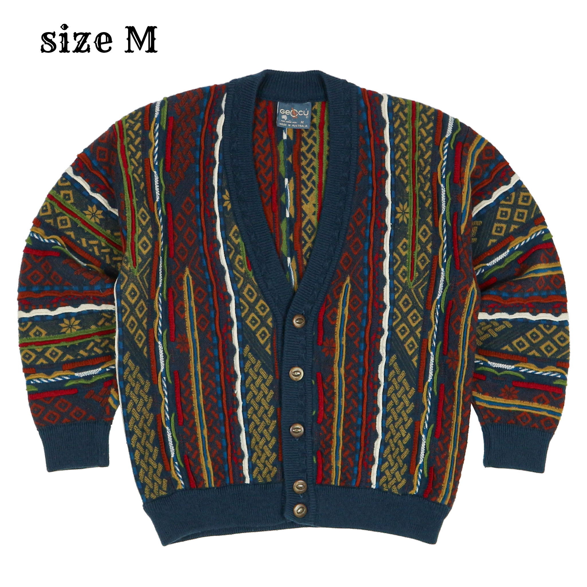 Geccu Made in Australia 3D Knit Wool Cardigan Size M