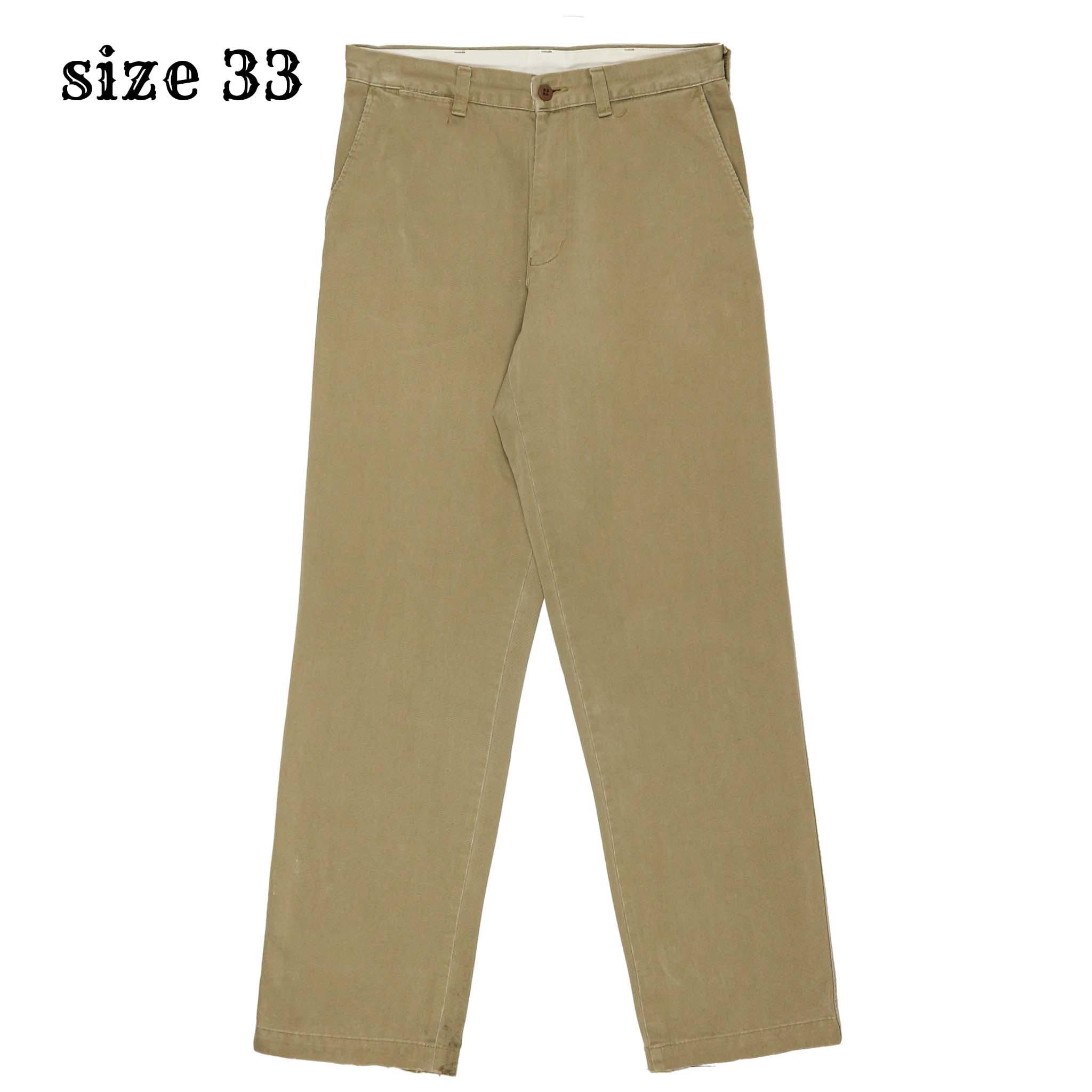 Schott Made in JP Wide Fit Khaki Trousers Size 33