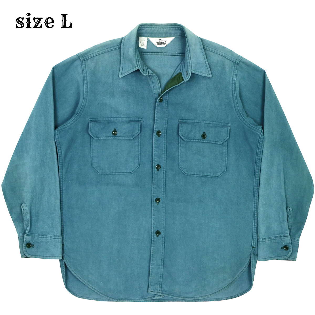 Vtg 80s Woolrich USA Chamois Shirt Size L