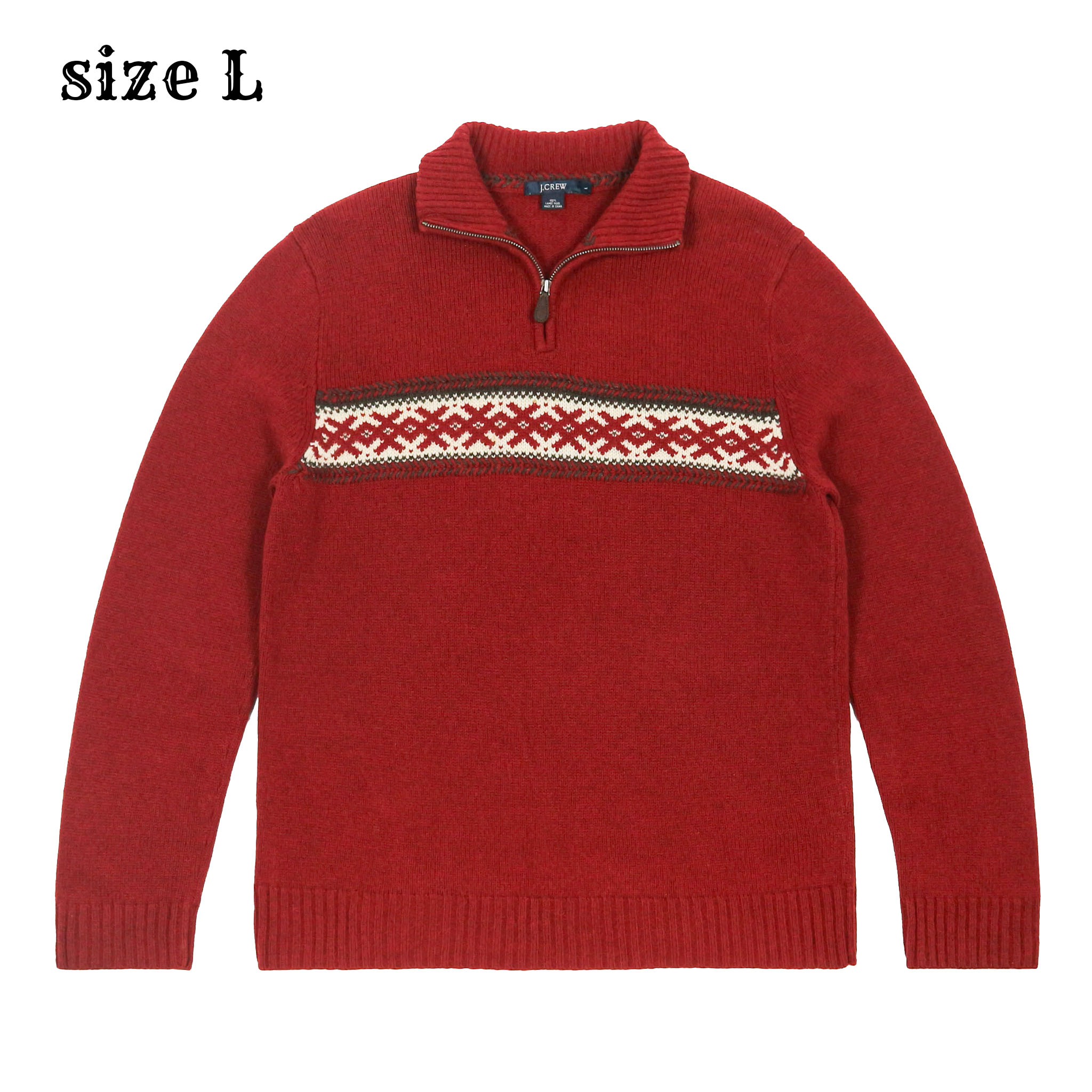 J.Crew 1/4 Zipped Wool Sweatshirt Size L