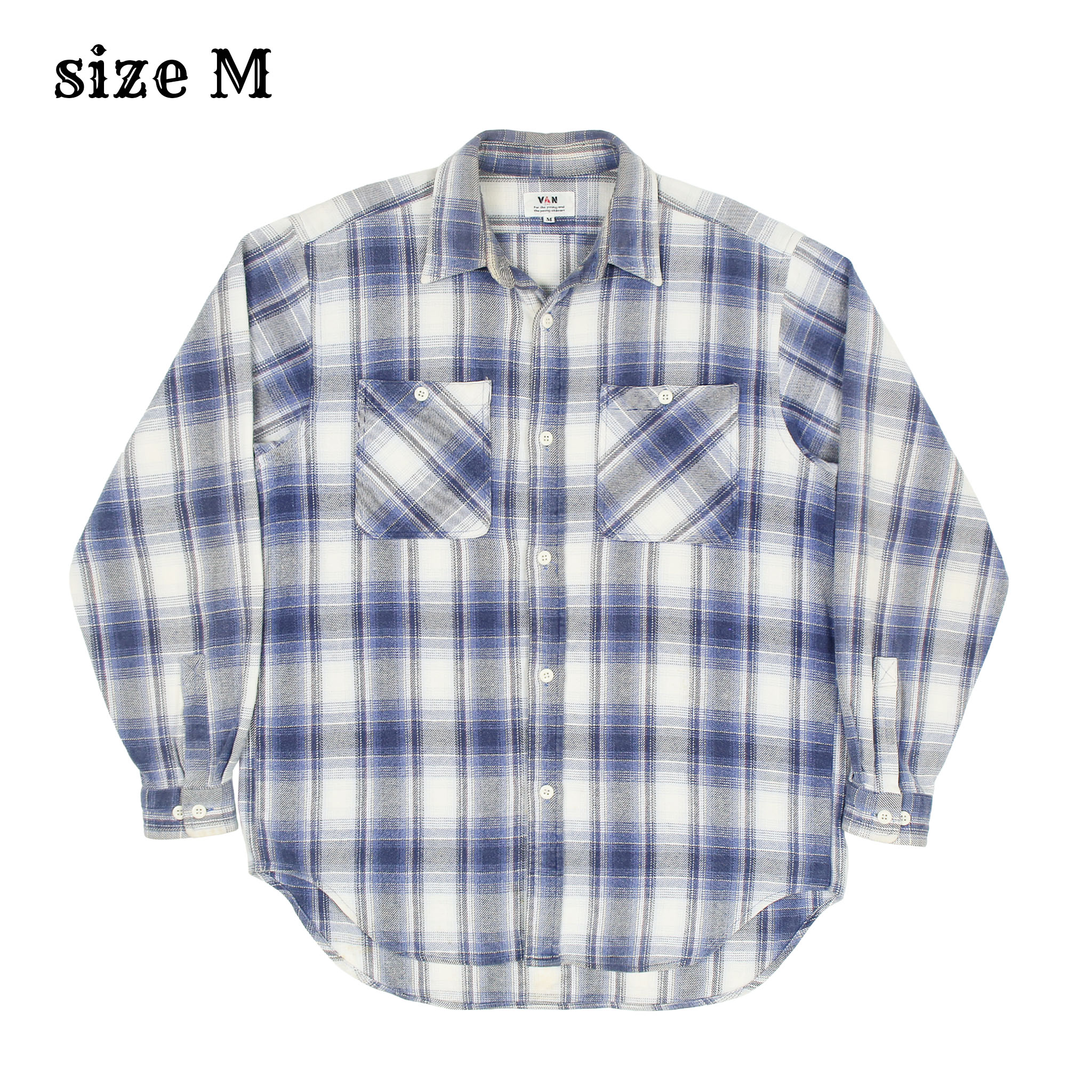 VAN JAC Japan Flannel Work Shirt Size M