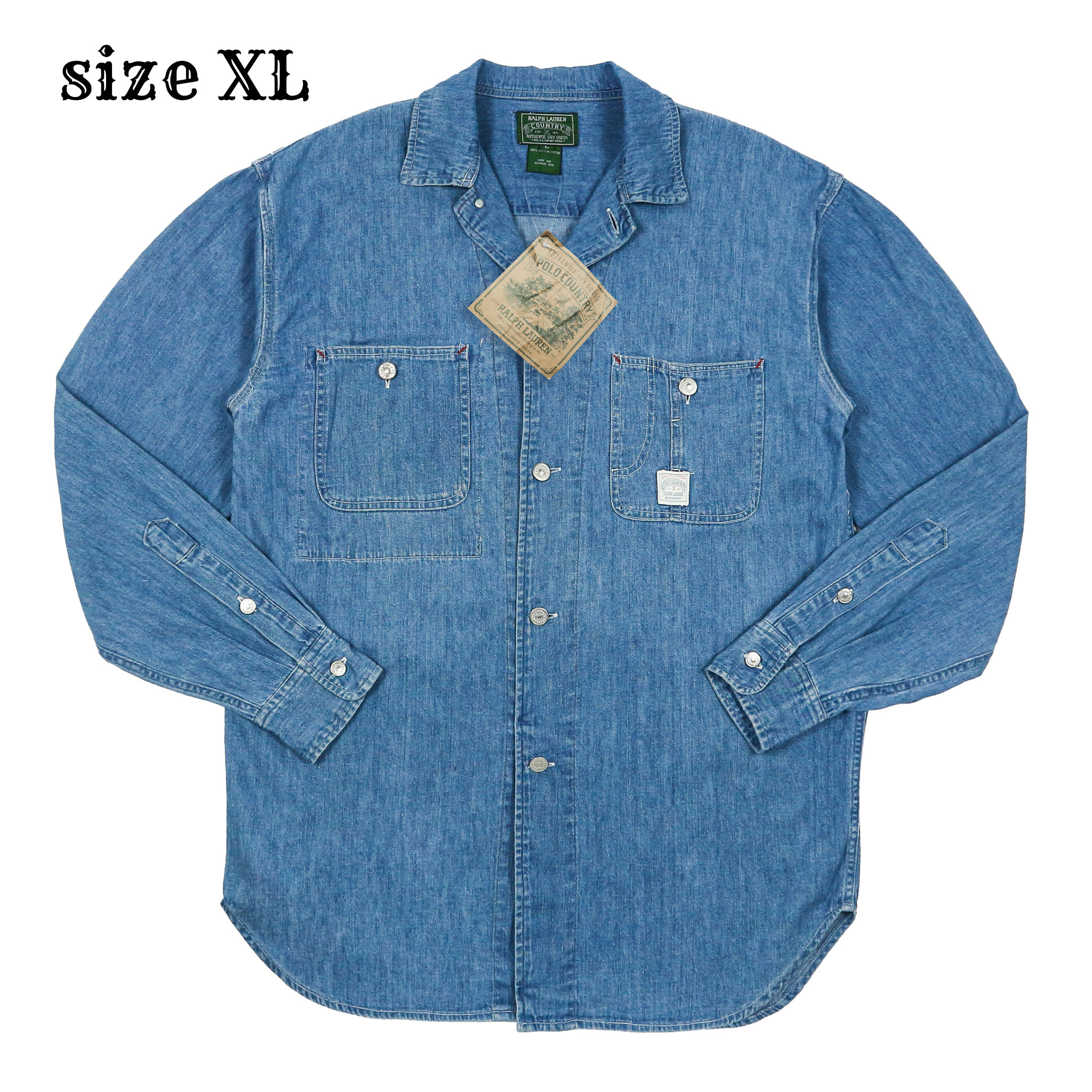 80s Polo Country by Ralph Lauren Denim Shirt Size XL