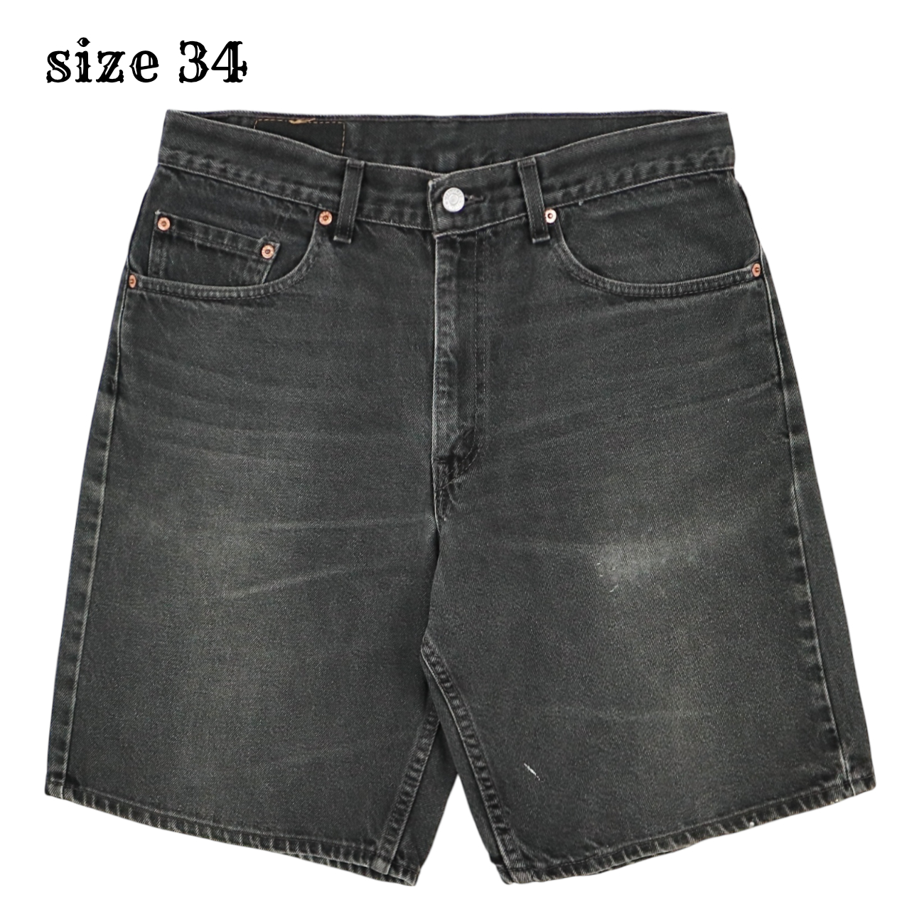 2000s Levi's 550 Made in USA Black Denim Shorts Size 34