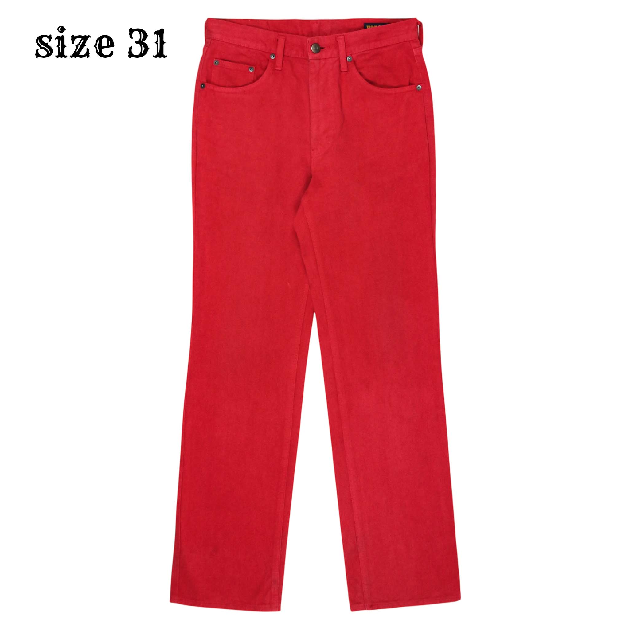 90s Bison Company Japan Red Denim Jeans Size 31