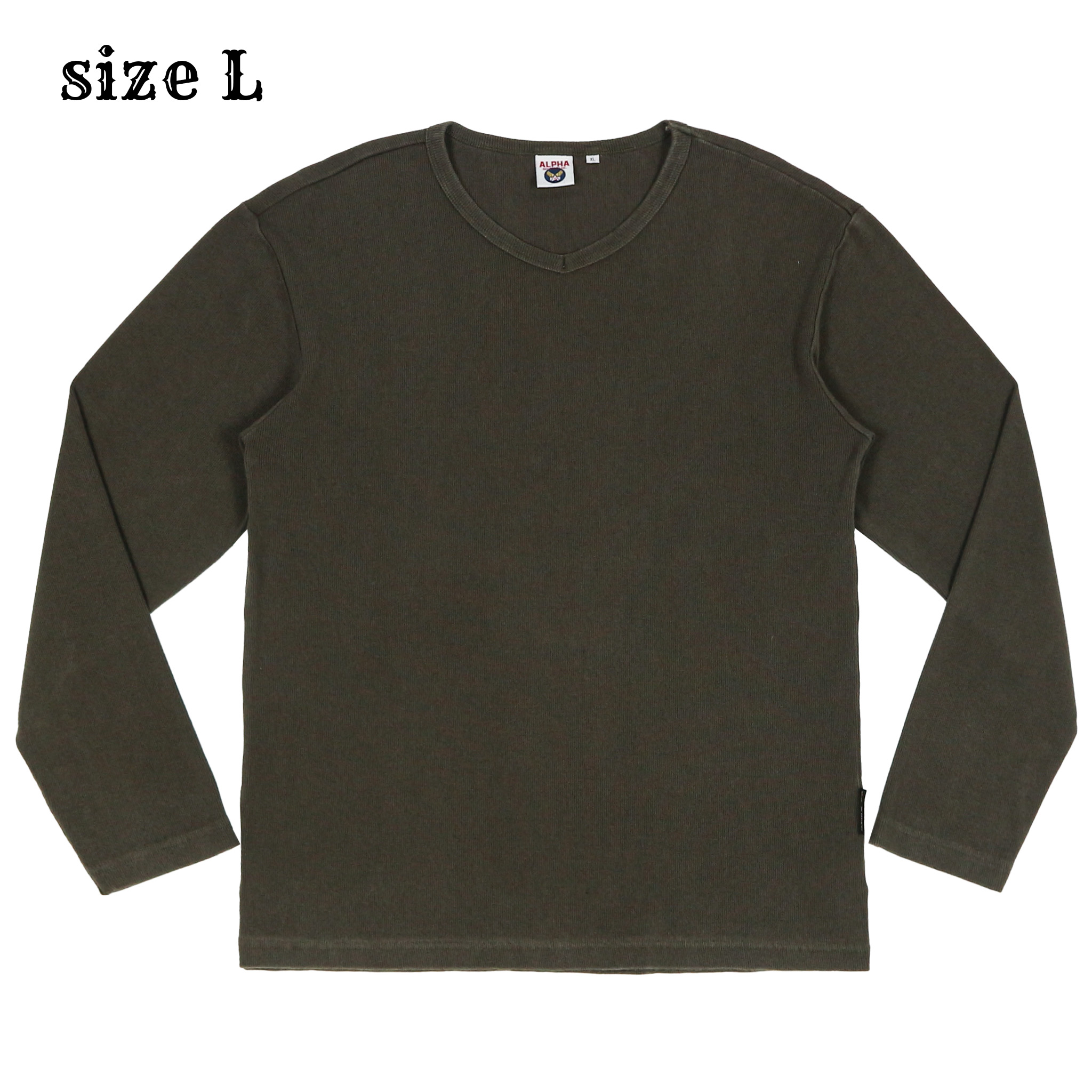 Alpha Industries Olive L/S T-Shirt Size L