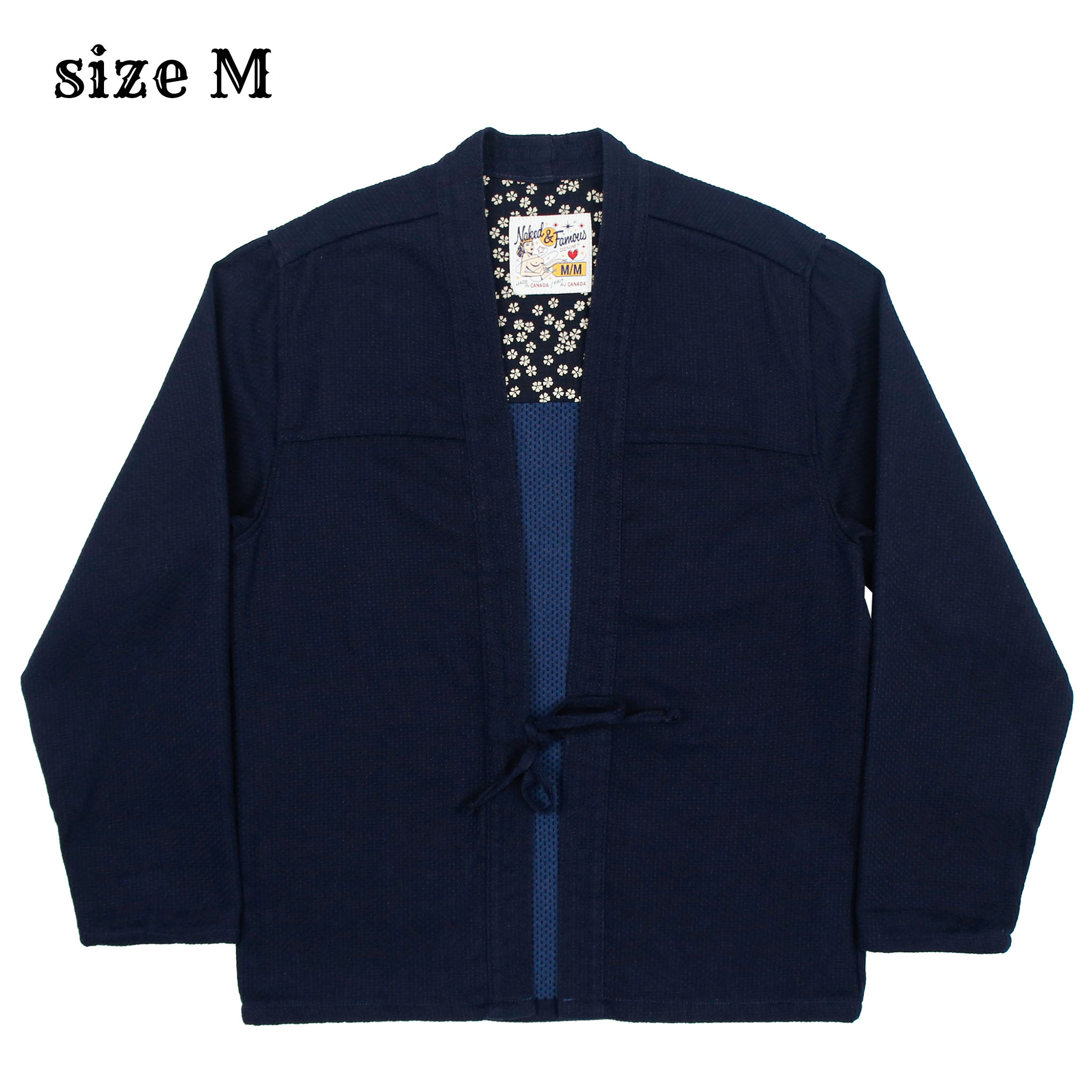 Naked & Famous Indigo Sashiko Kimono Shirt Size M