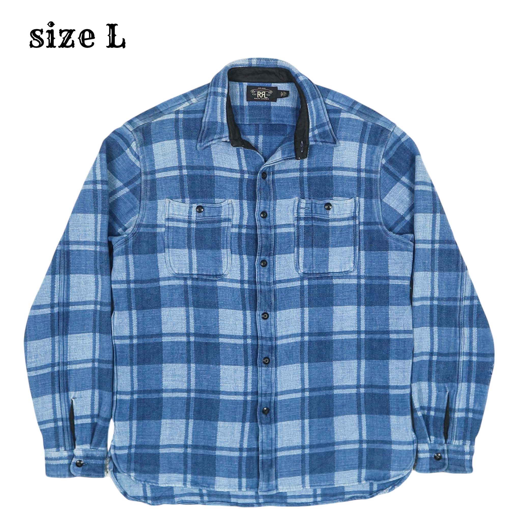 Double RL Heavy Flannel Work Shirt Size L