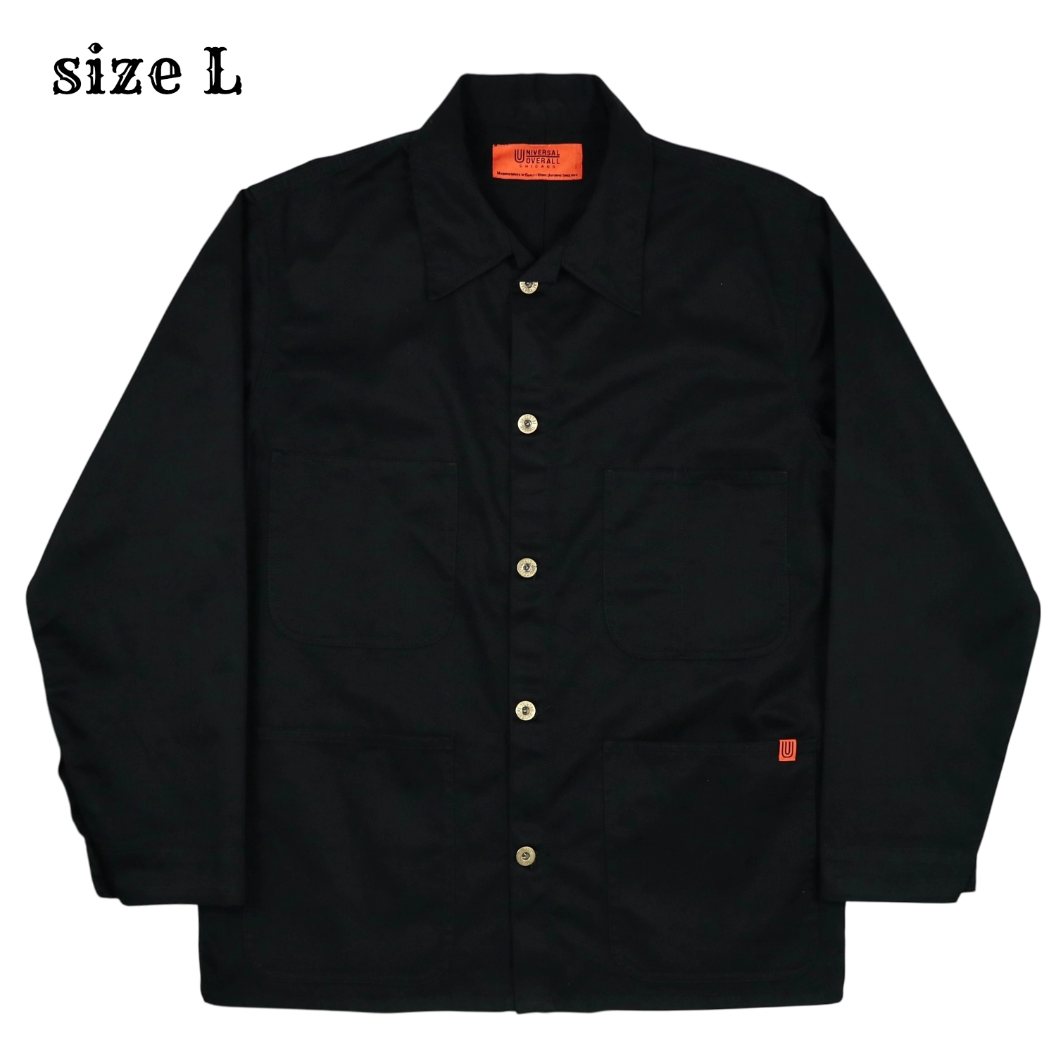 Universal Overall Black Chore Jacket Size L