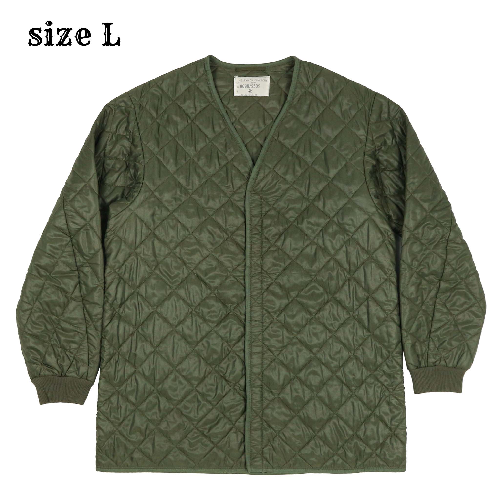 Vintage 80s Belgian Army Quilted Jacket Size L