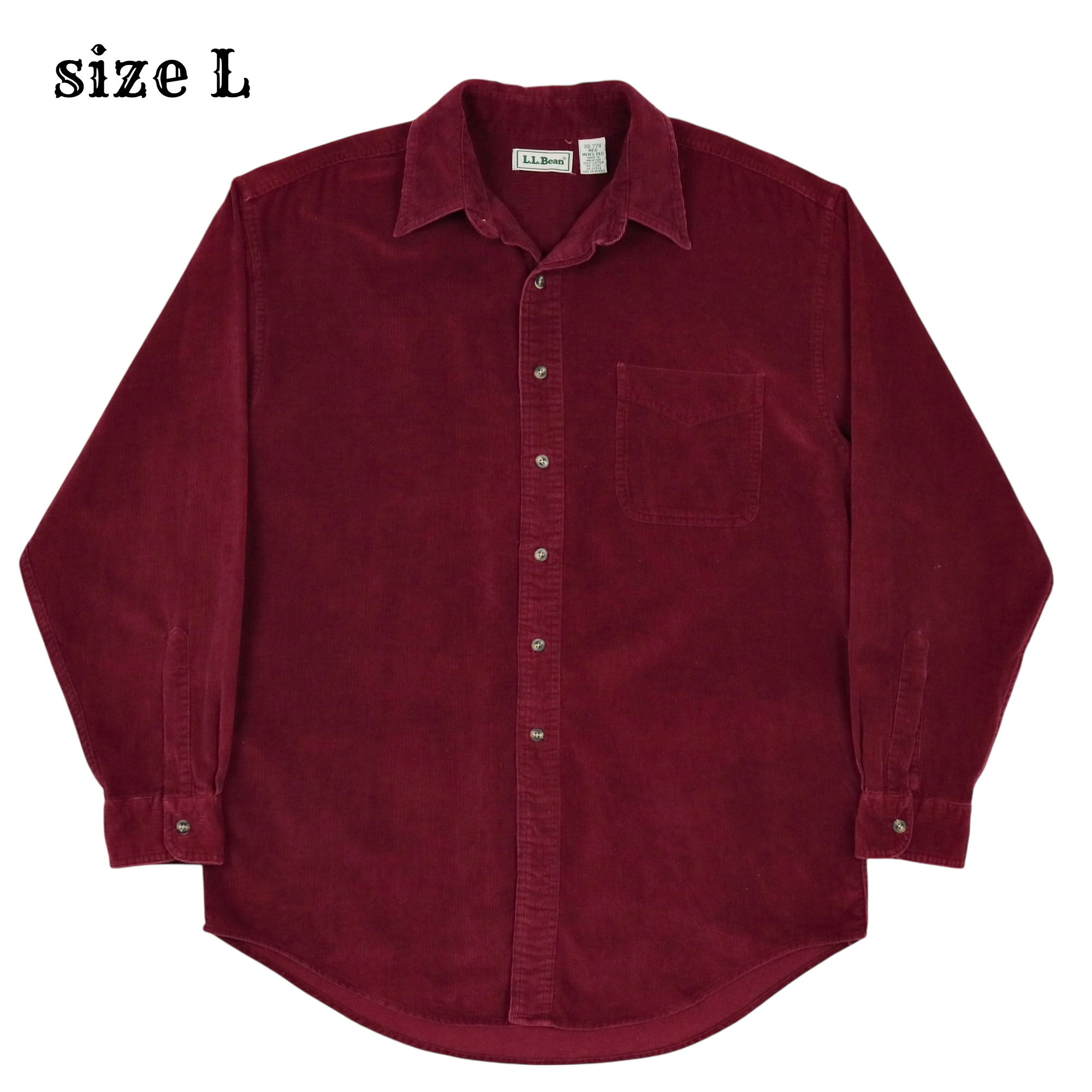 90s L.L.Bean Corduroy Button-down Shirt Size L