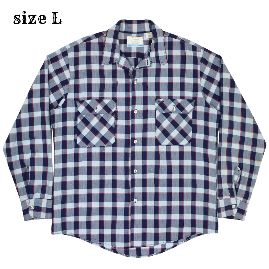 80s Vintage Sears Fieldmaster Plaid Shirt Size L