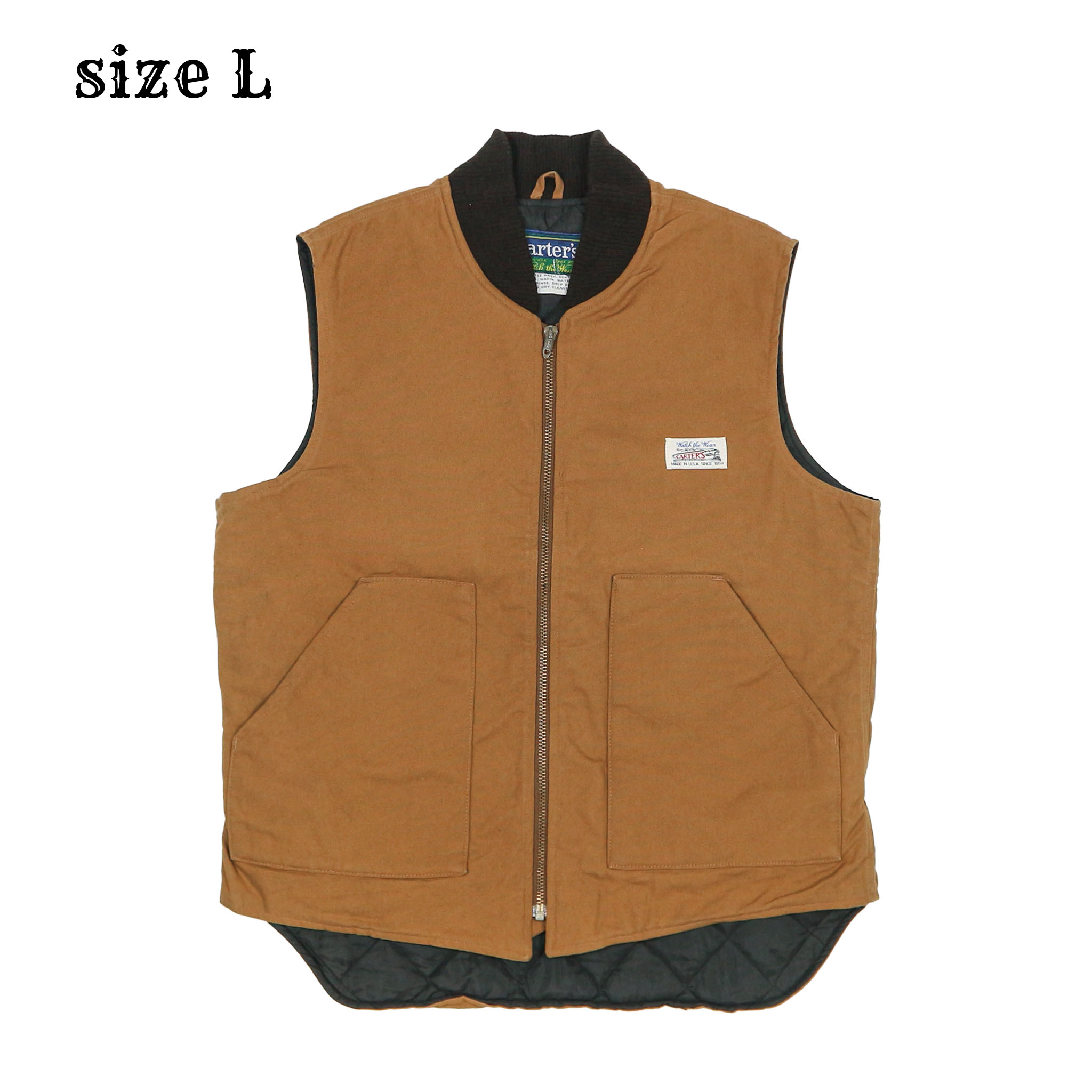 Vtg Carter's USA Quilt-lined Duck Vest Size L