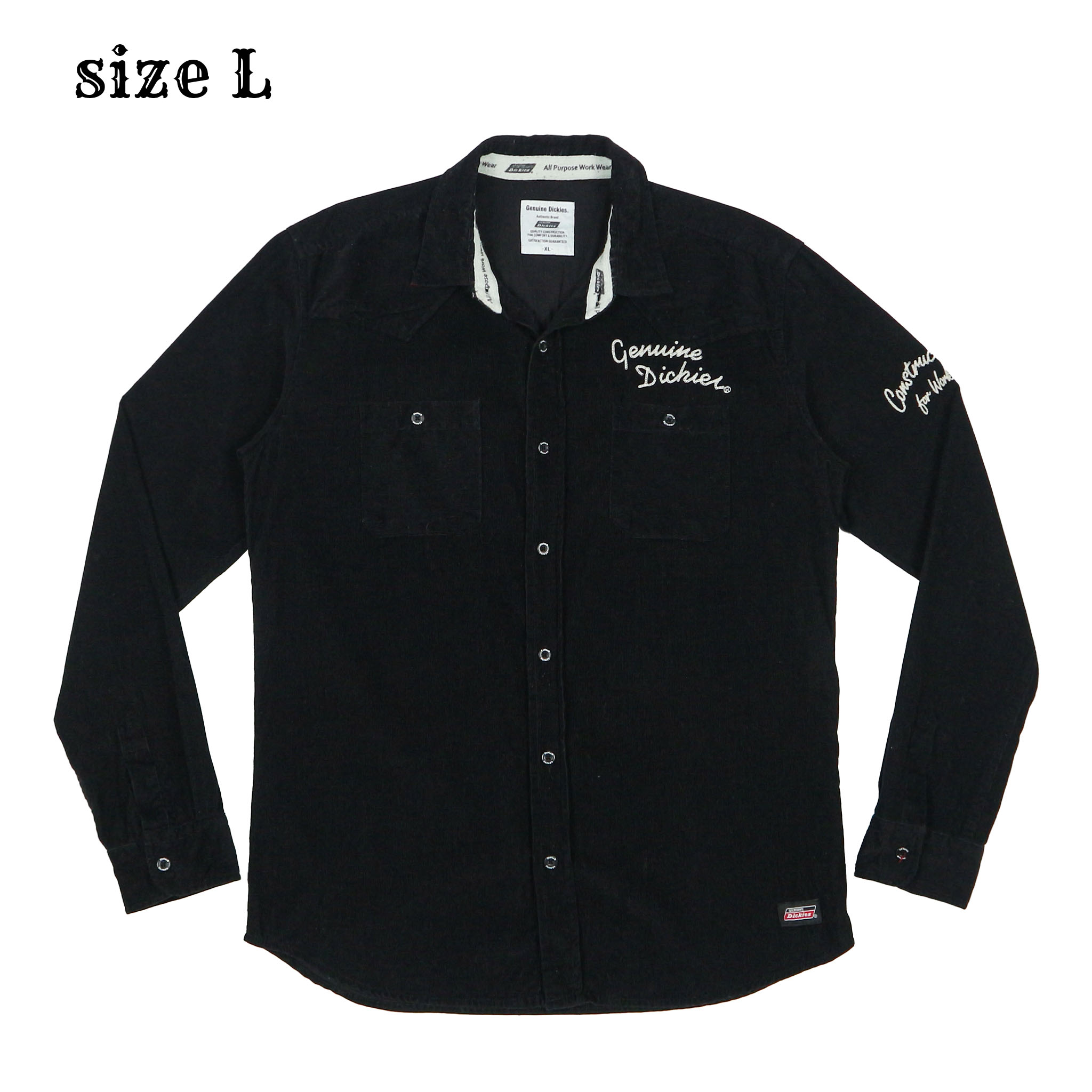 Dickies Black Corduroy Work Shirt Size L