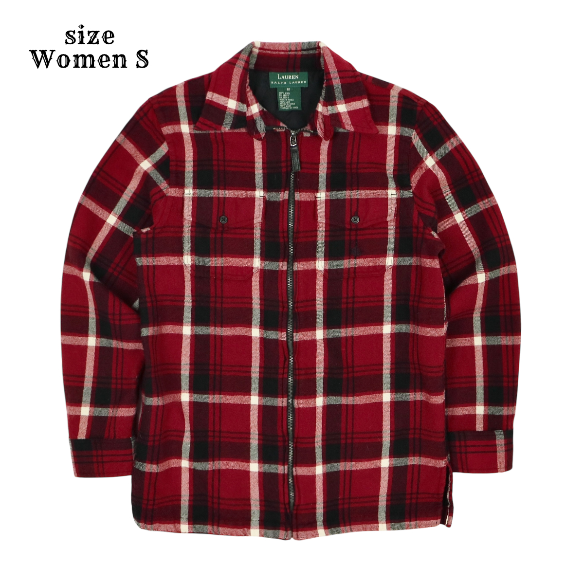 Lauren by Ralph Lauren Wool Plaid Shirt Women Size S