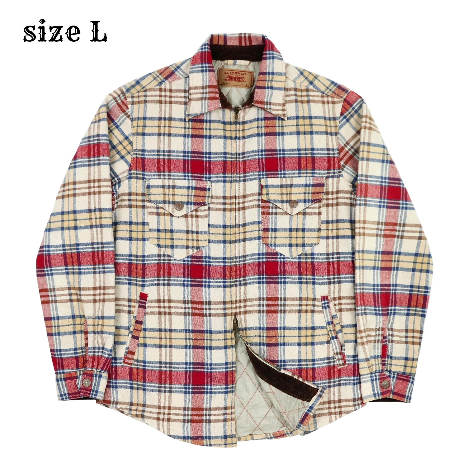 2000s Levi's Shirt Jacket Quilted Lined Size L