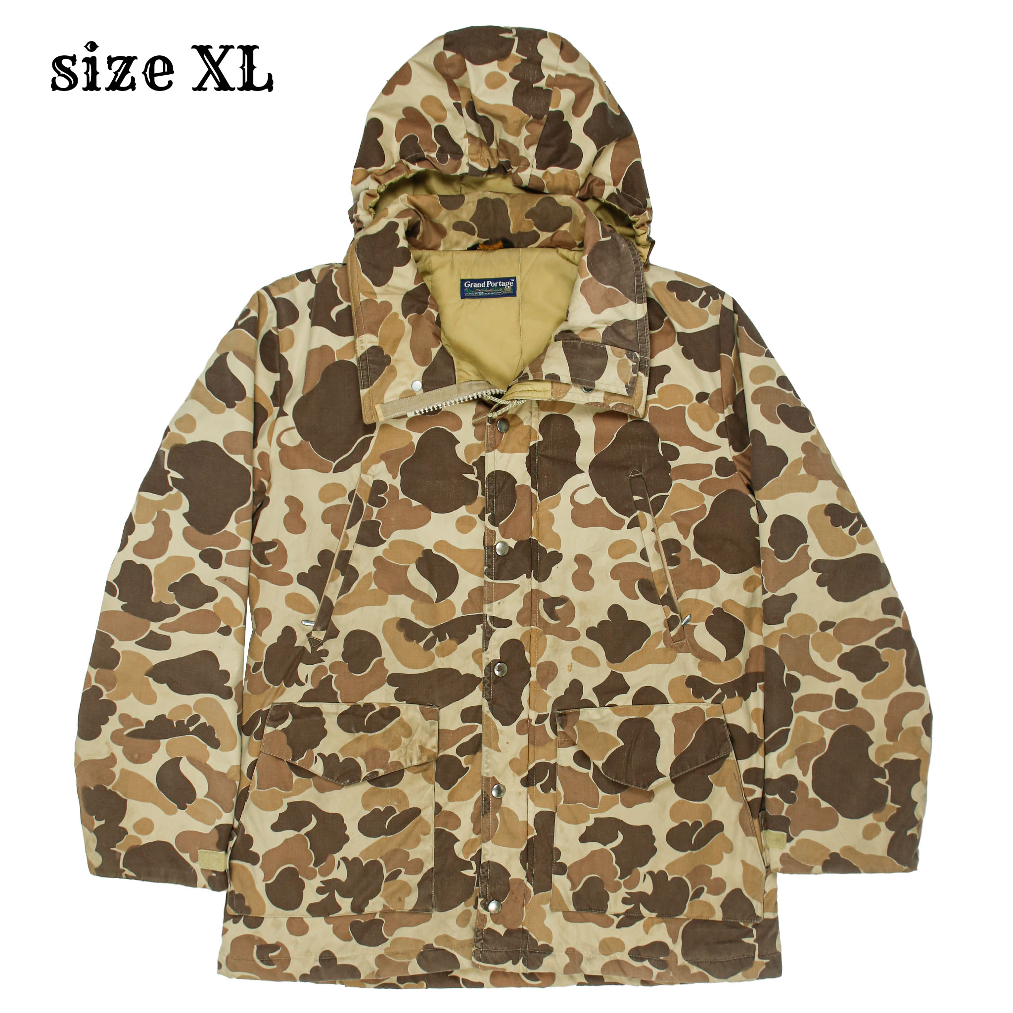 Vtg Grand Portage USA Camo Hunting Parka Size XL