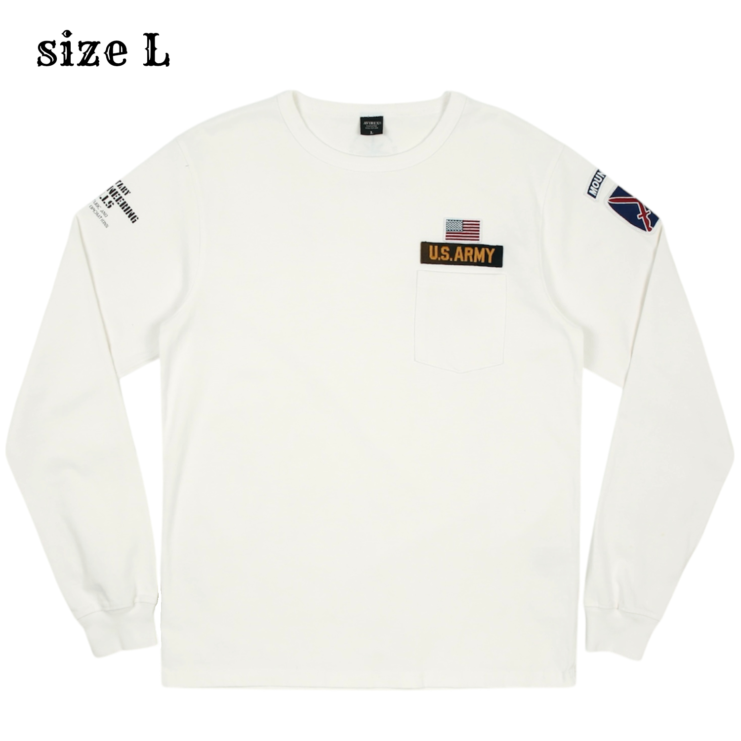 Avirex Long-sleeve Pocket T-Shirt Size L