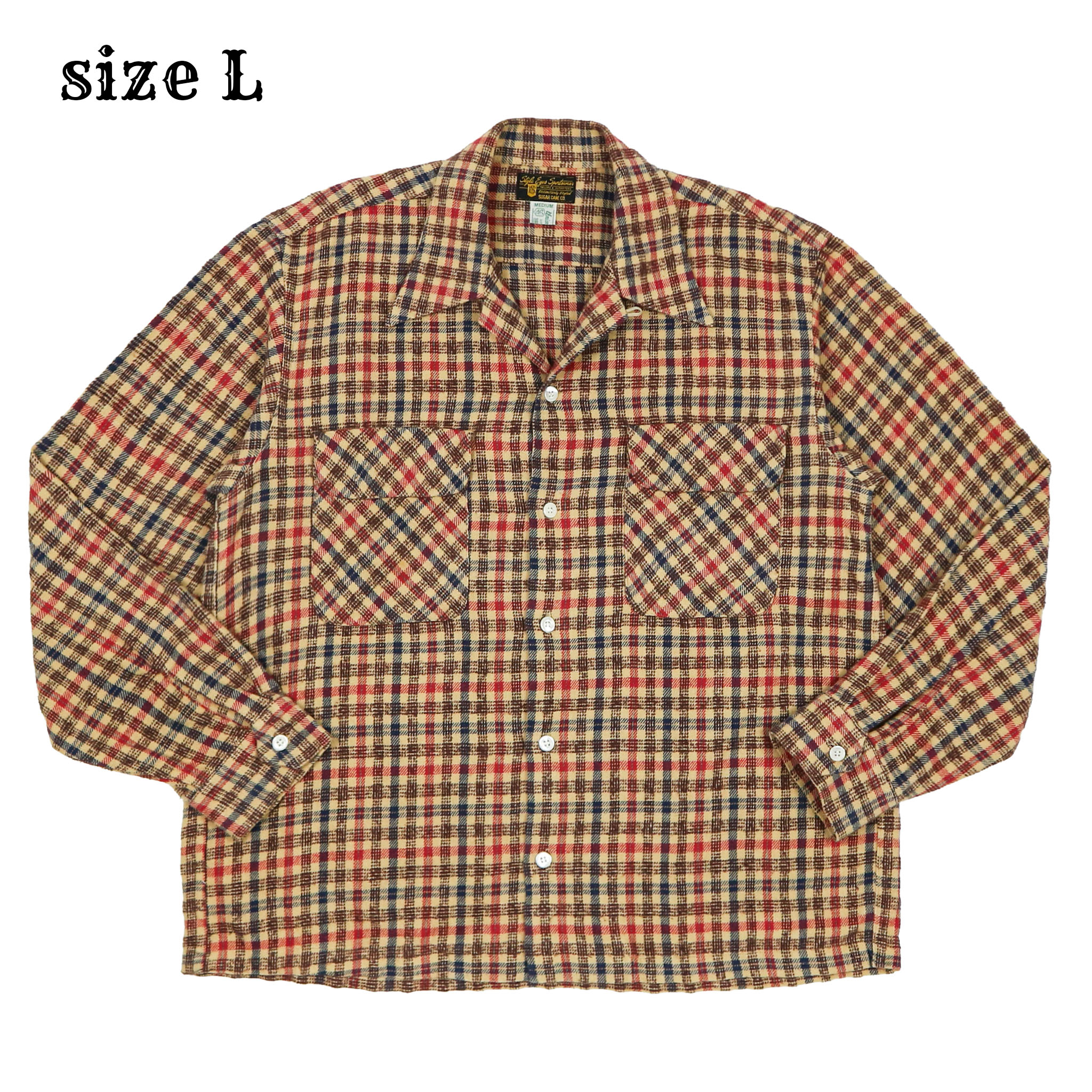 Style Eyes by Sugar Cane Japan Open-collar Shirt Size L