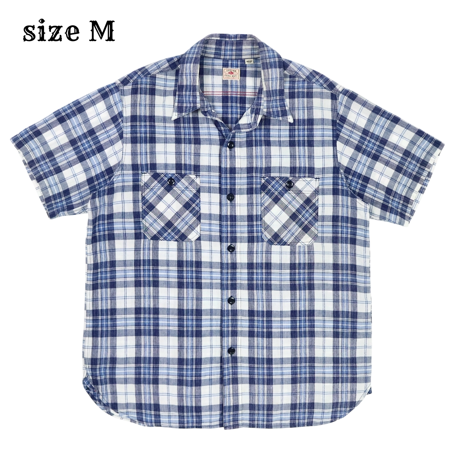 Sugar Cane Japan S/S Plaid Shirt Size M