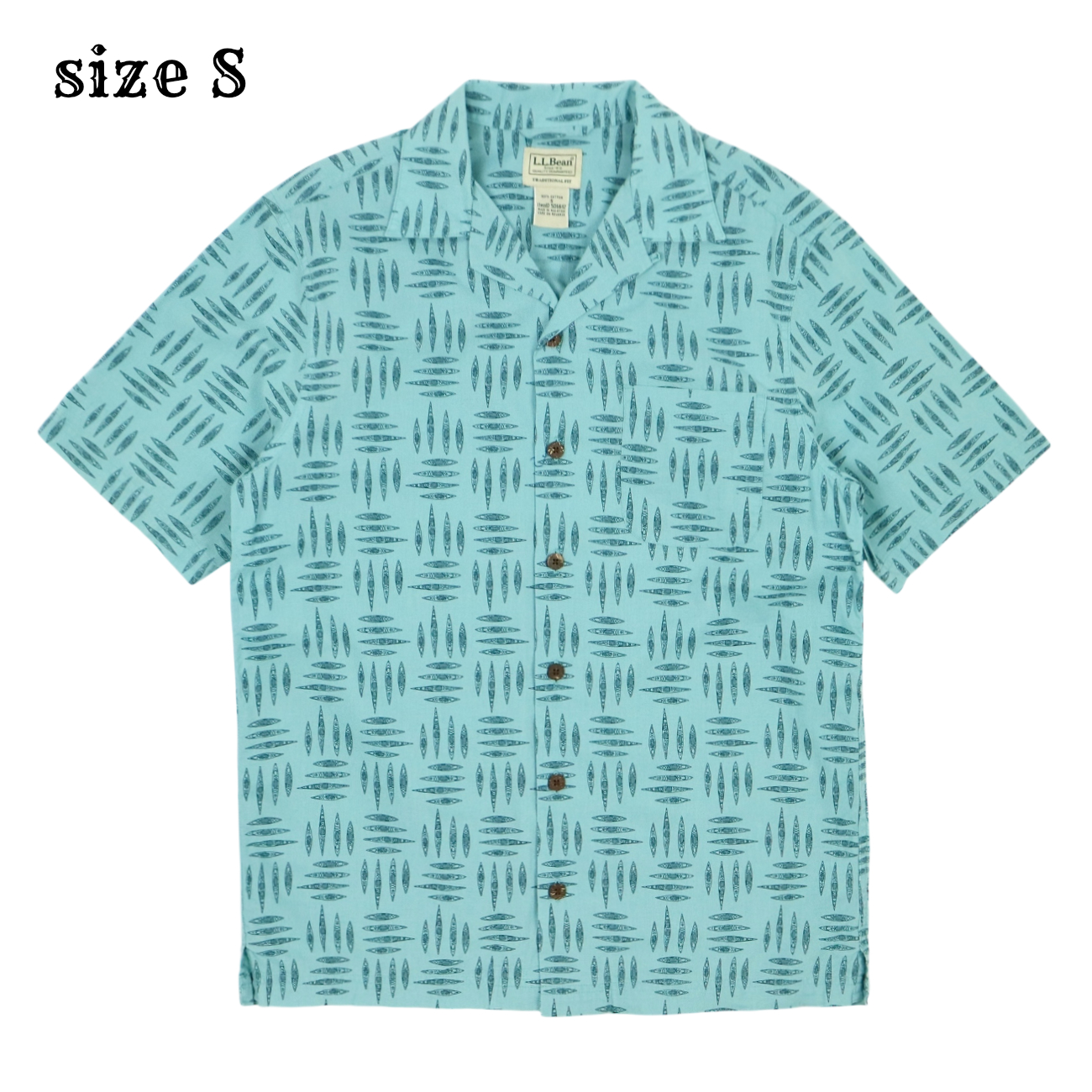 L.L.Bean Cotton Open-collar Shirt Size S