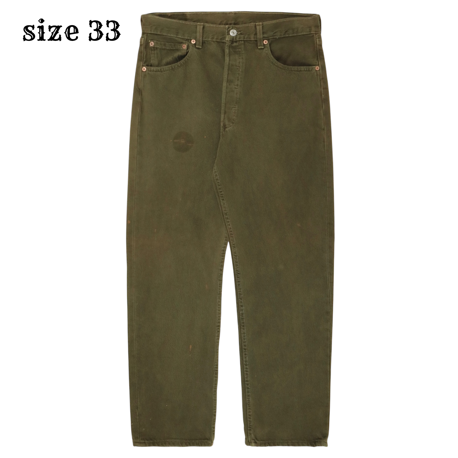 2000s Levi's 501 Olive Dyed Denim Jeans Size 33