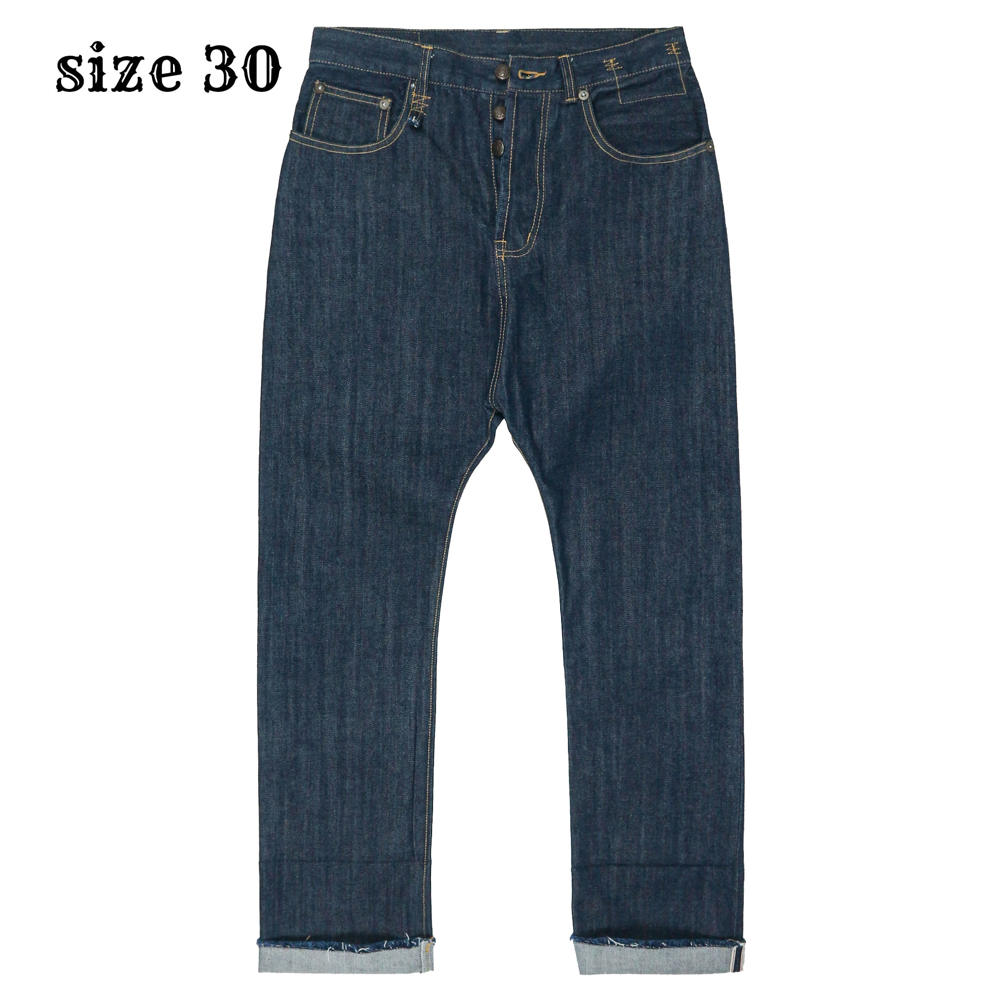 R13 Raw Indigo Selvedge Denim Jeans Size 30