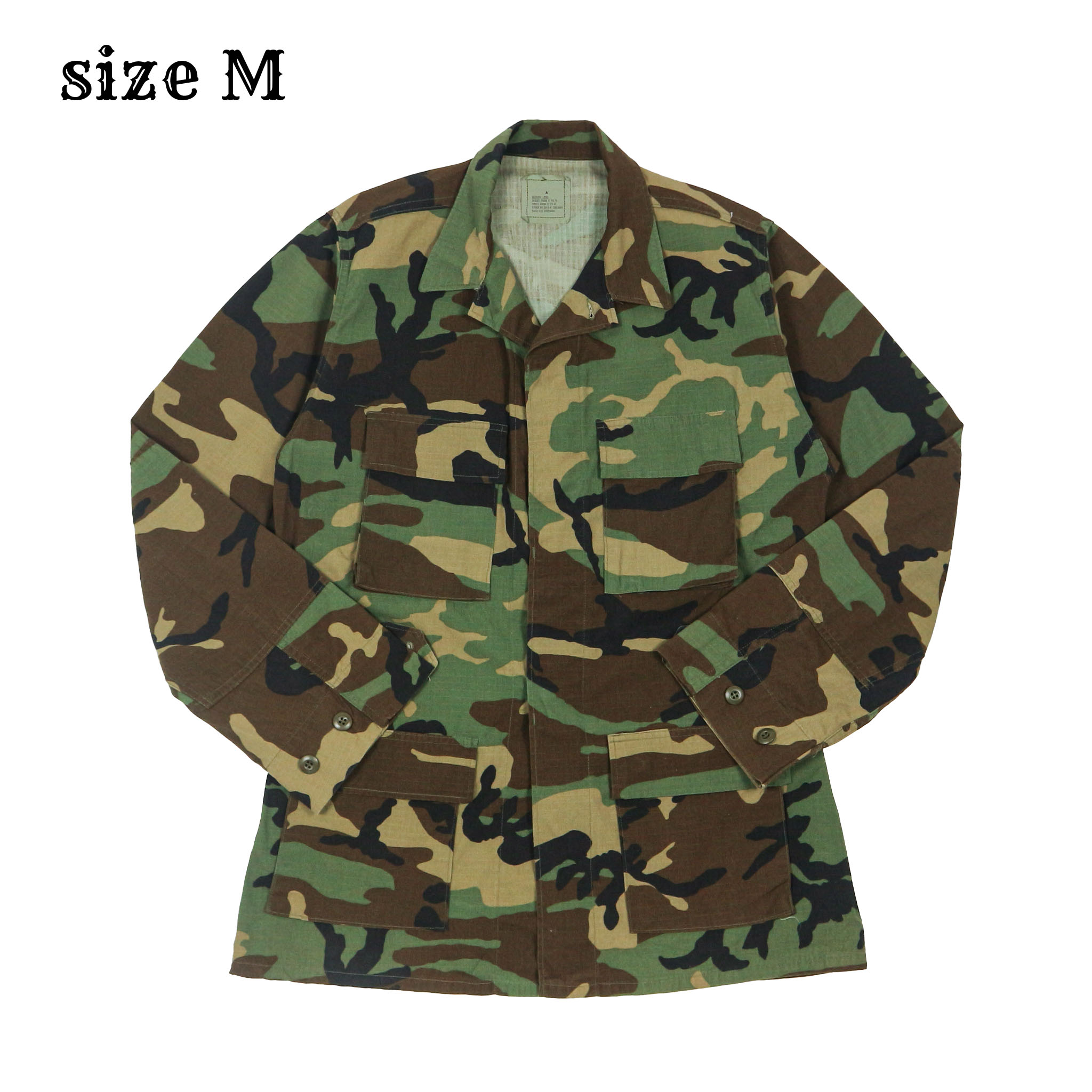 90s U.S. Army BDU Woodland Camo Jacket Size M