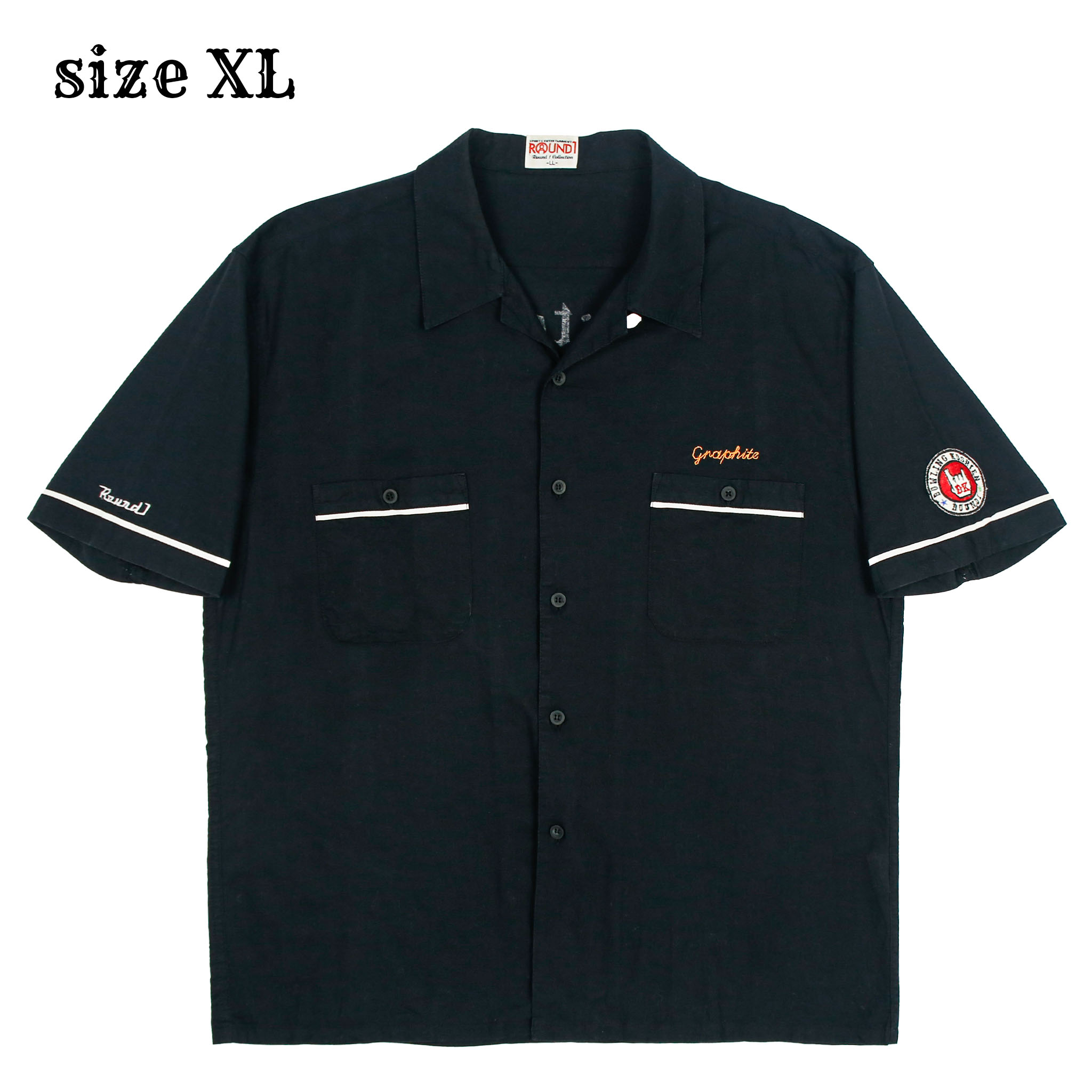 Round 1 Japan Black Bowling Shirt Size XL