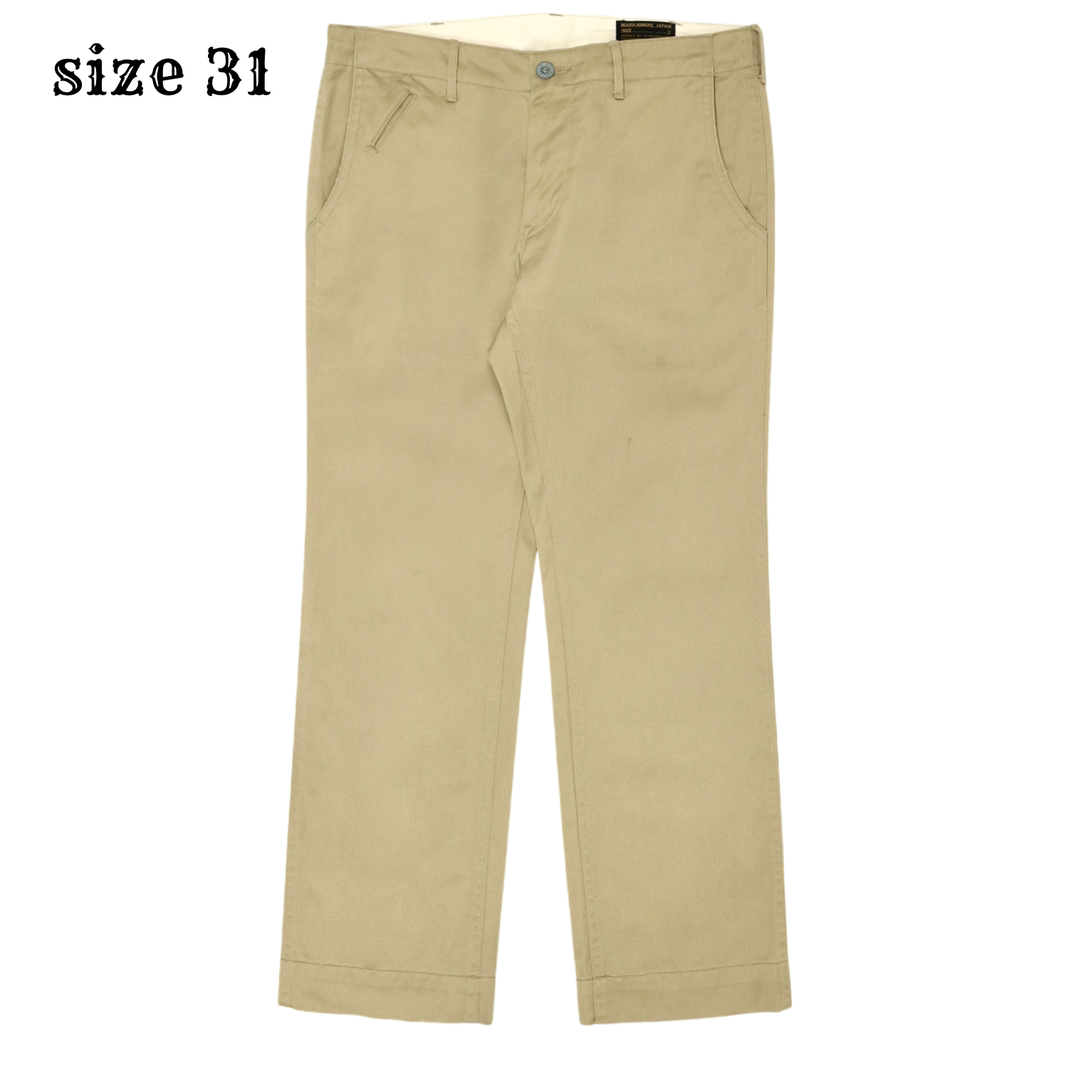 Markaware Japan Military Khaki Trousers Size 31