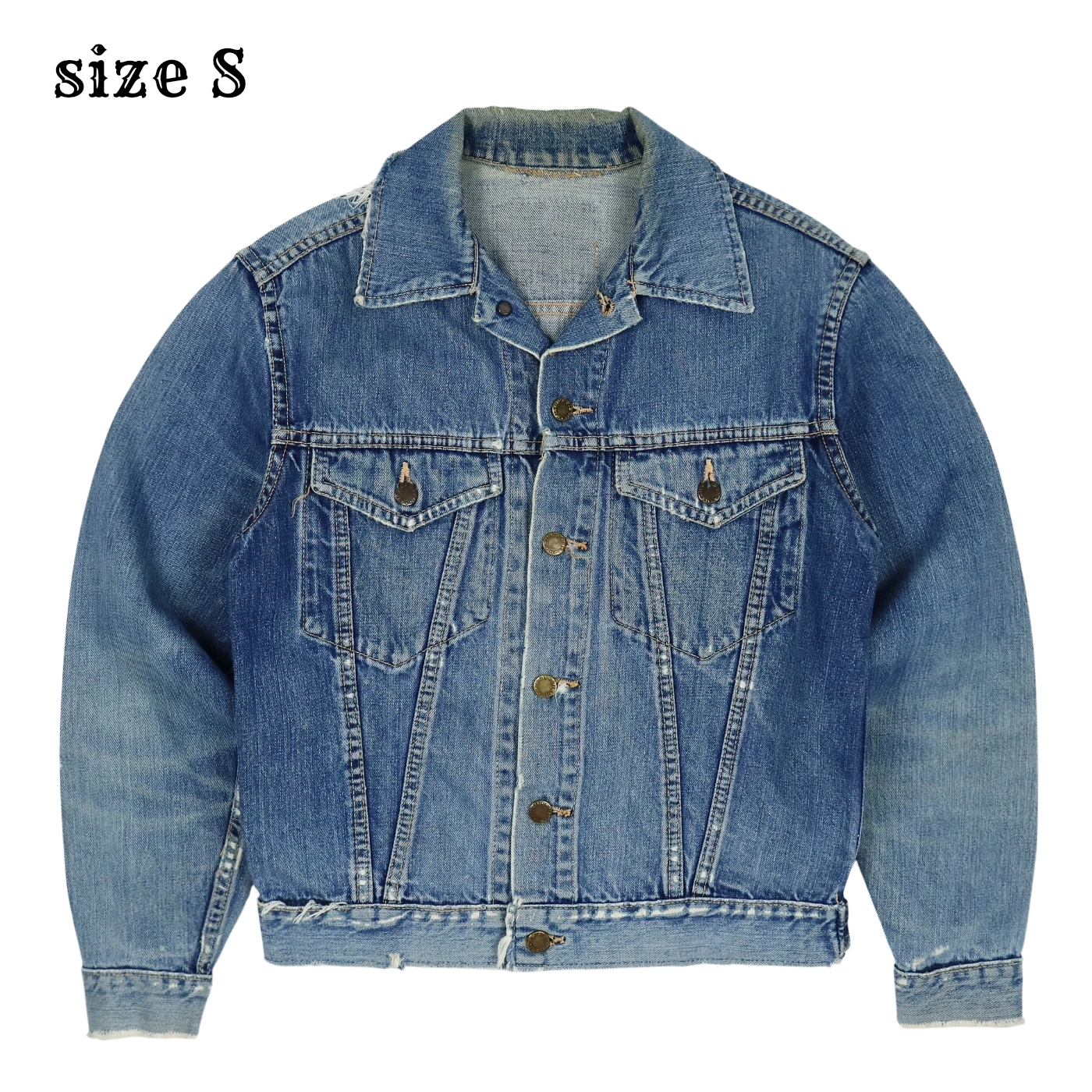Vintage 70-80s Bison Trucker Denim Jacket Size S